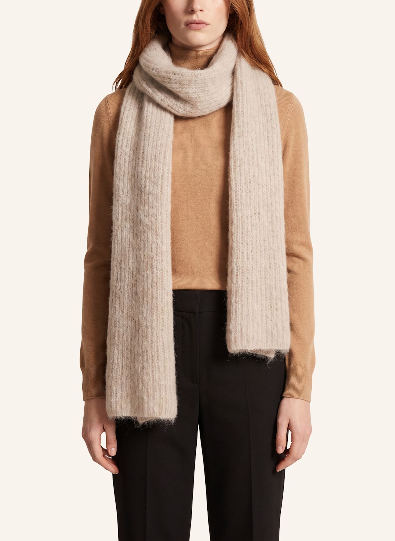 AMERICANDREAMS Mohair Scarf Lisa: BEIGE