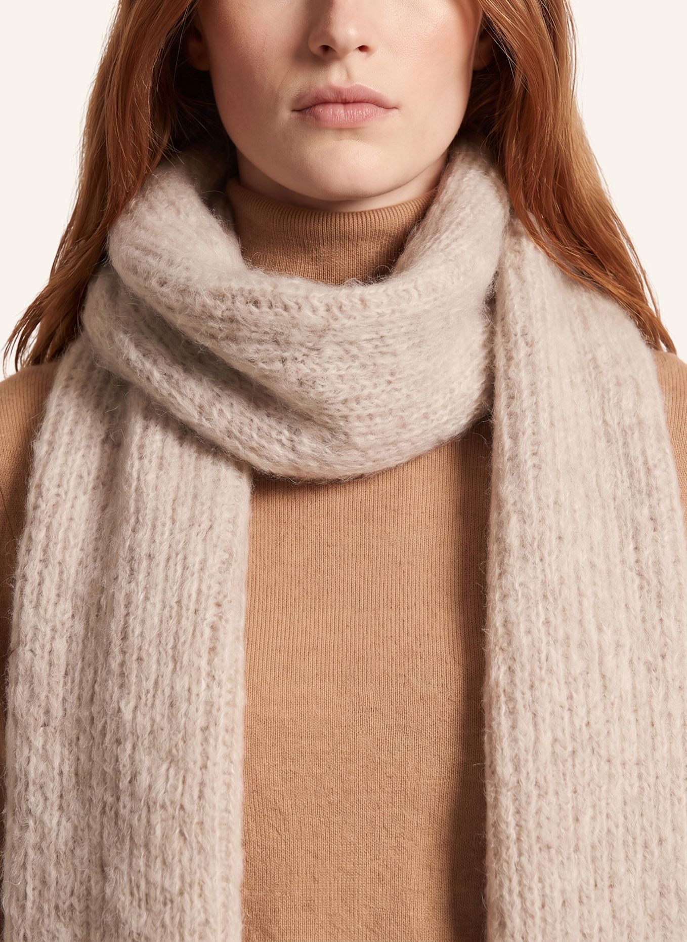 AMERICANDREAMS Mohair Scarf Lisa: BEIGE