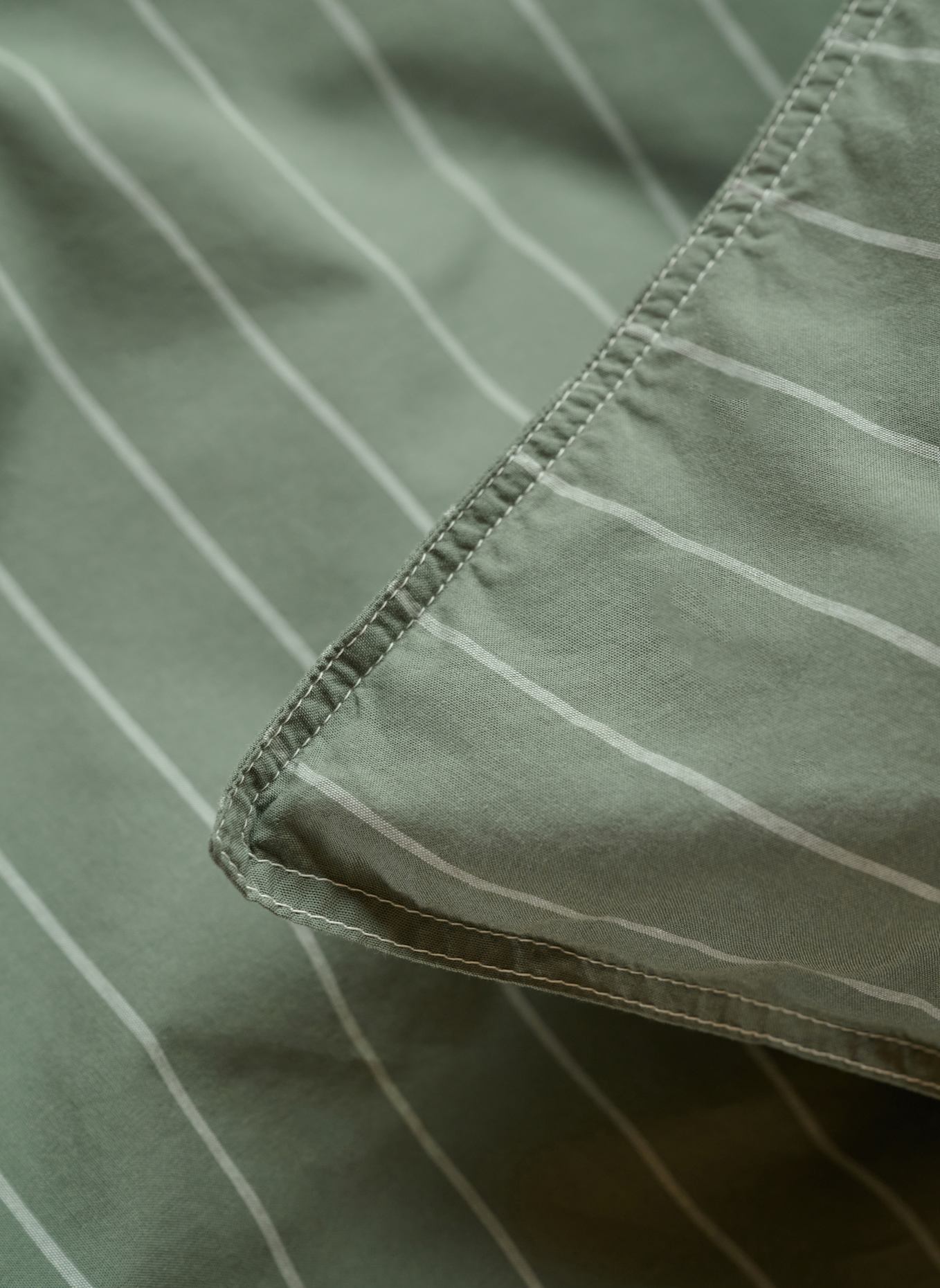lavie Bettbezug STRIPED: DUNKELGRÜN/ BEIGE