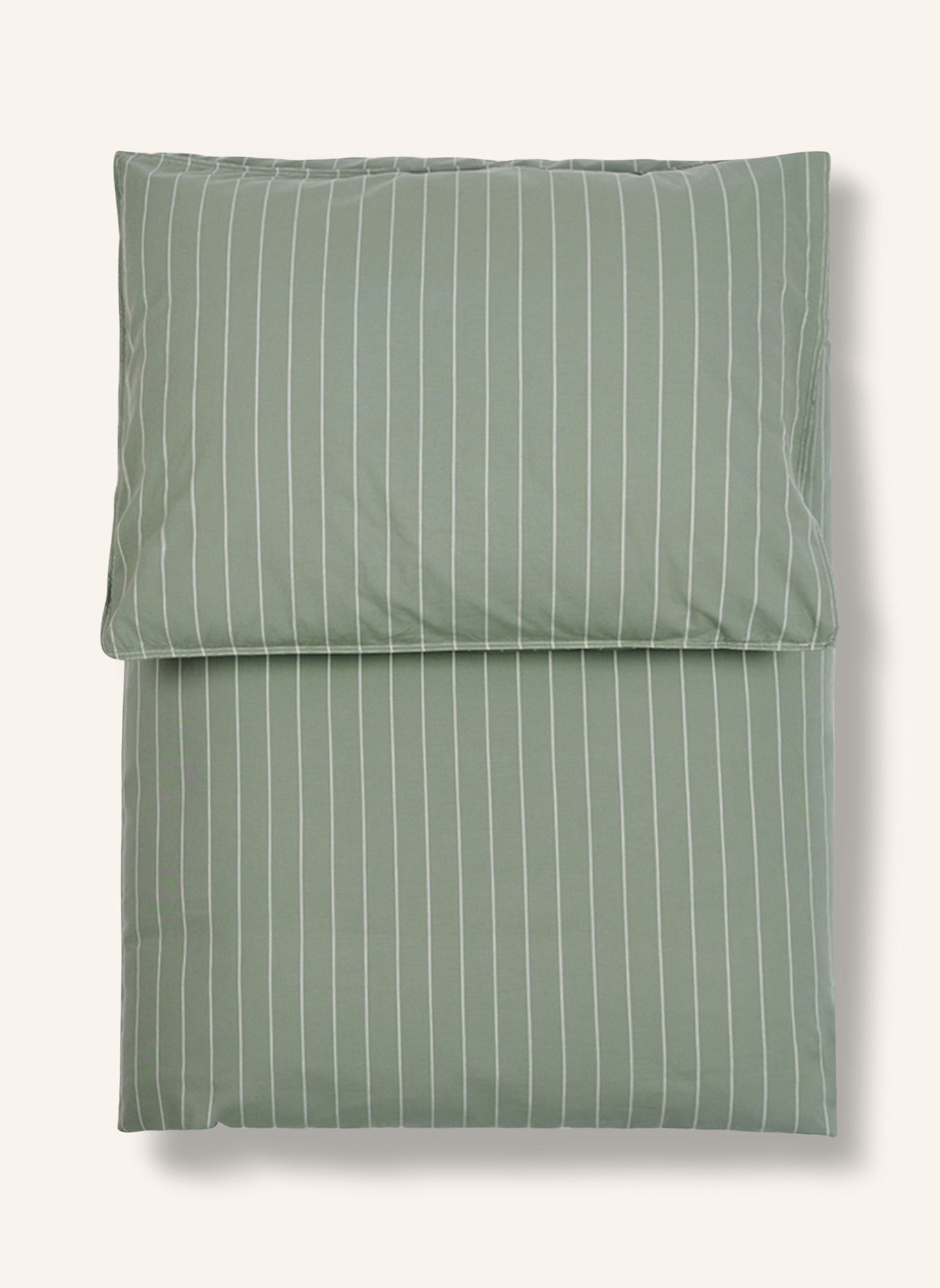lavie Bettbezug STRIPED: DUNKELGRÜN/ BEIGE