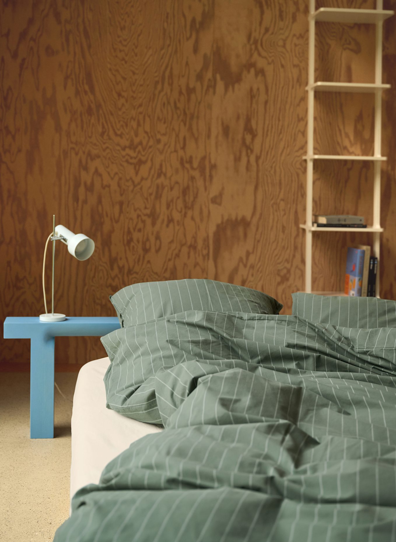 lavie Bettbezug STRIPED: DUNKELGRÜN/ BEIGE