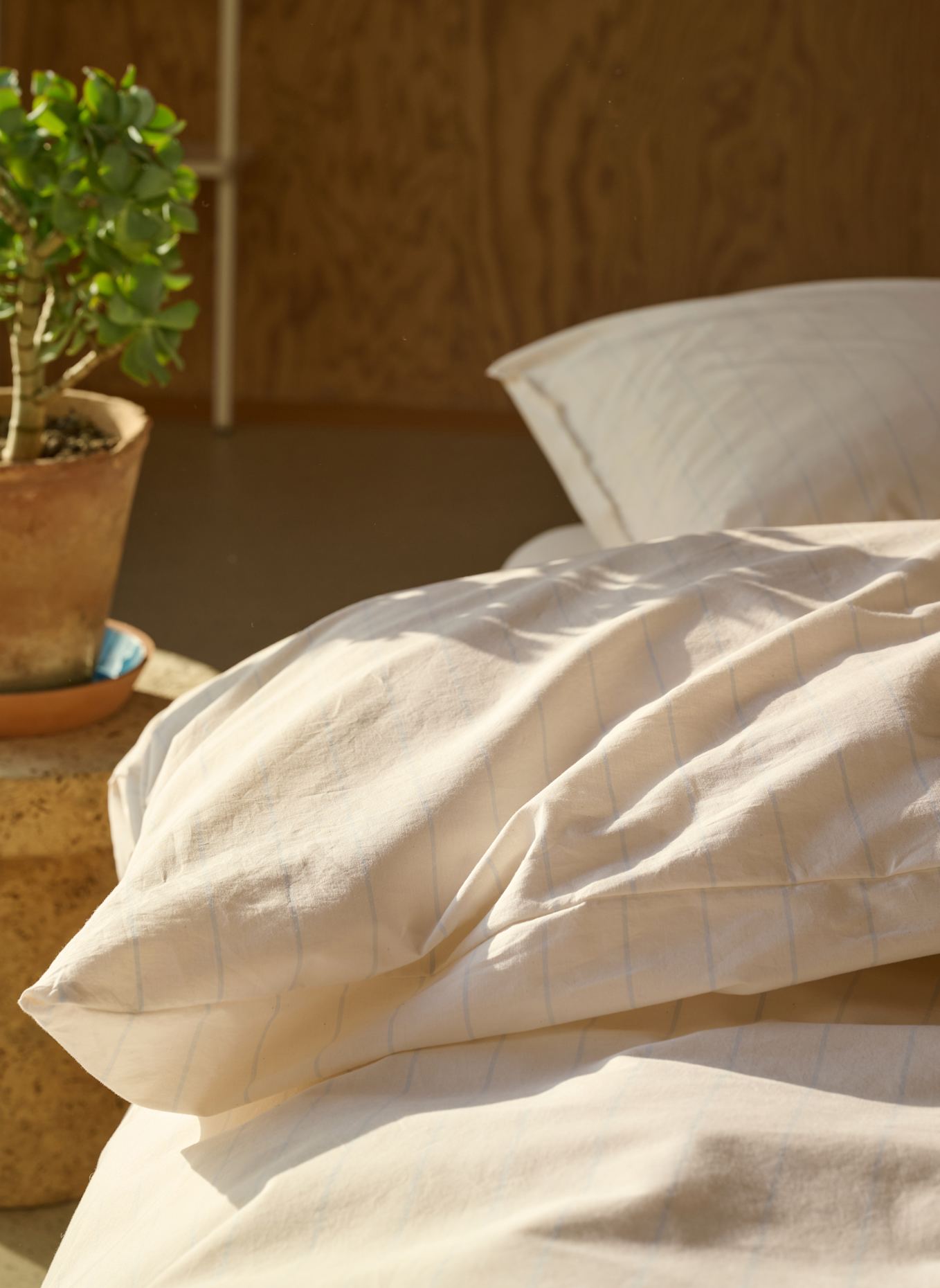 lavie Bettbezug STRIPED: BEIGE/ HELLBLAU