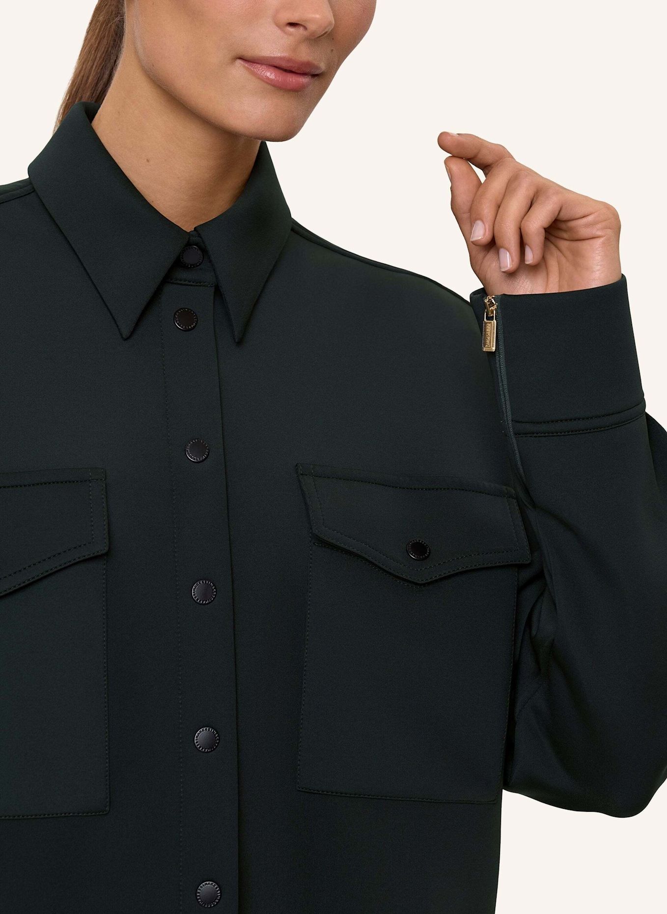 INA KESS Hemdbluse ECIRE SHIRT JACKET: DUNKELGRÜN