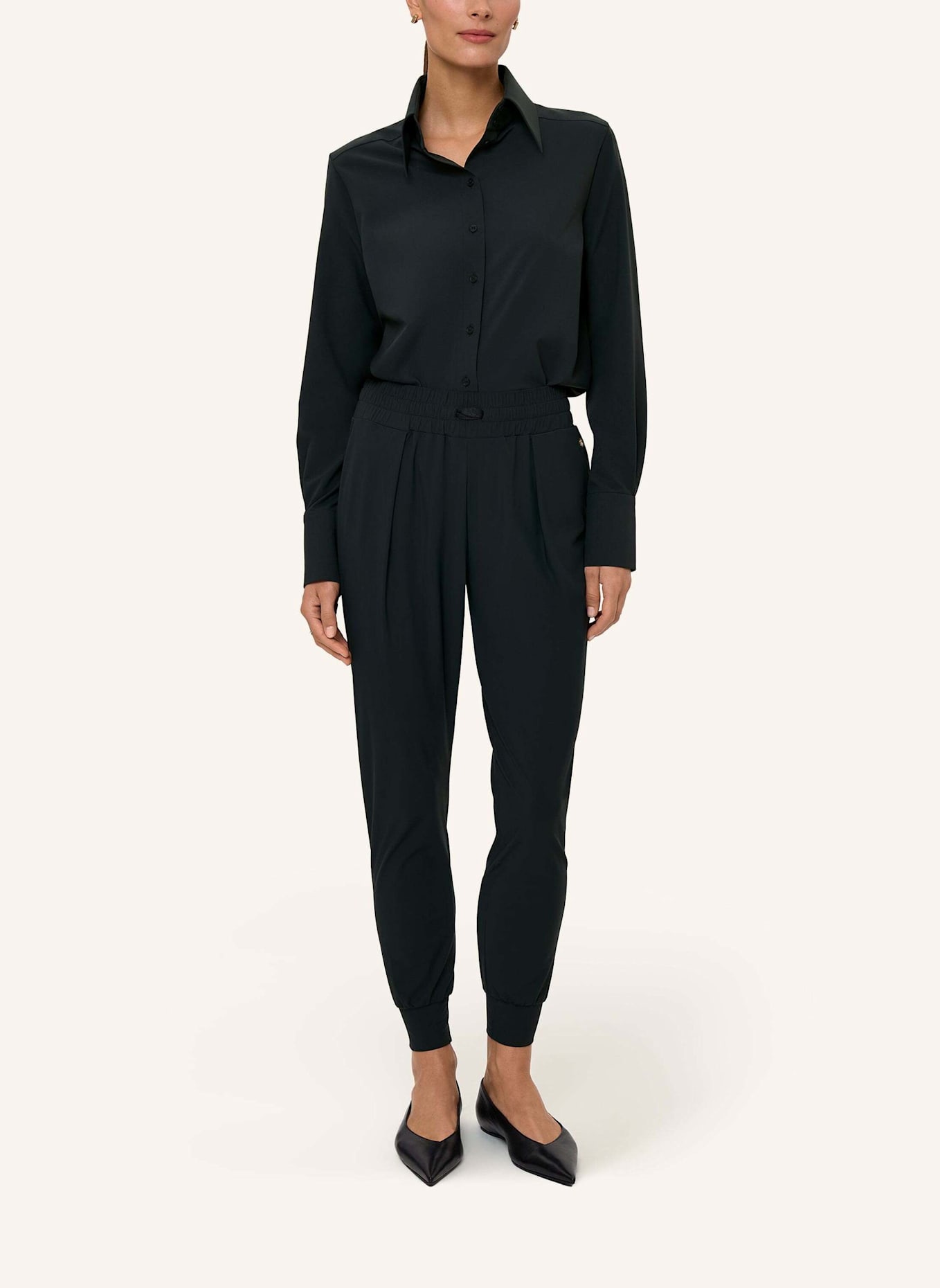 INA KESS Hose LUXE LÉGER TRACK PANTS: DUNKELGRÜN