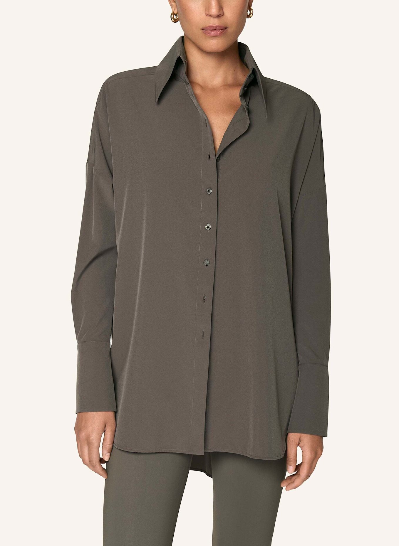 INA KESS Hemdbluse PHOENIX SHIRT: GRÜN/ GRAU