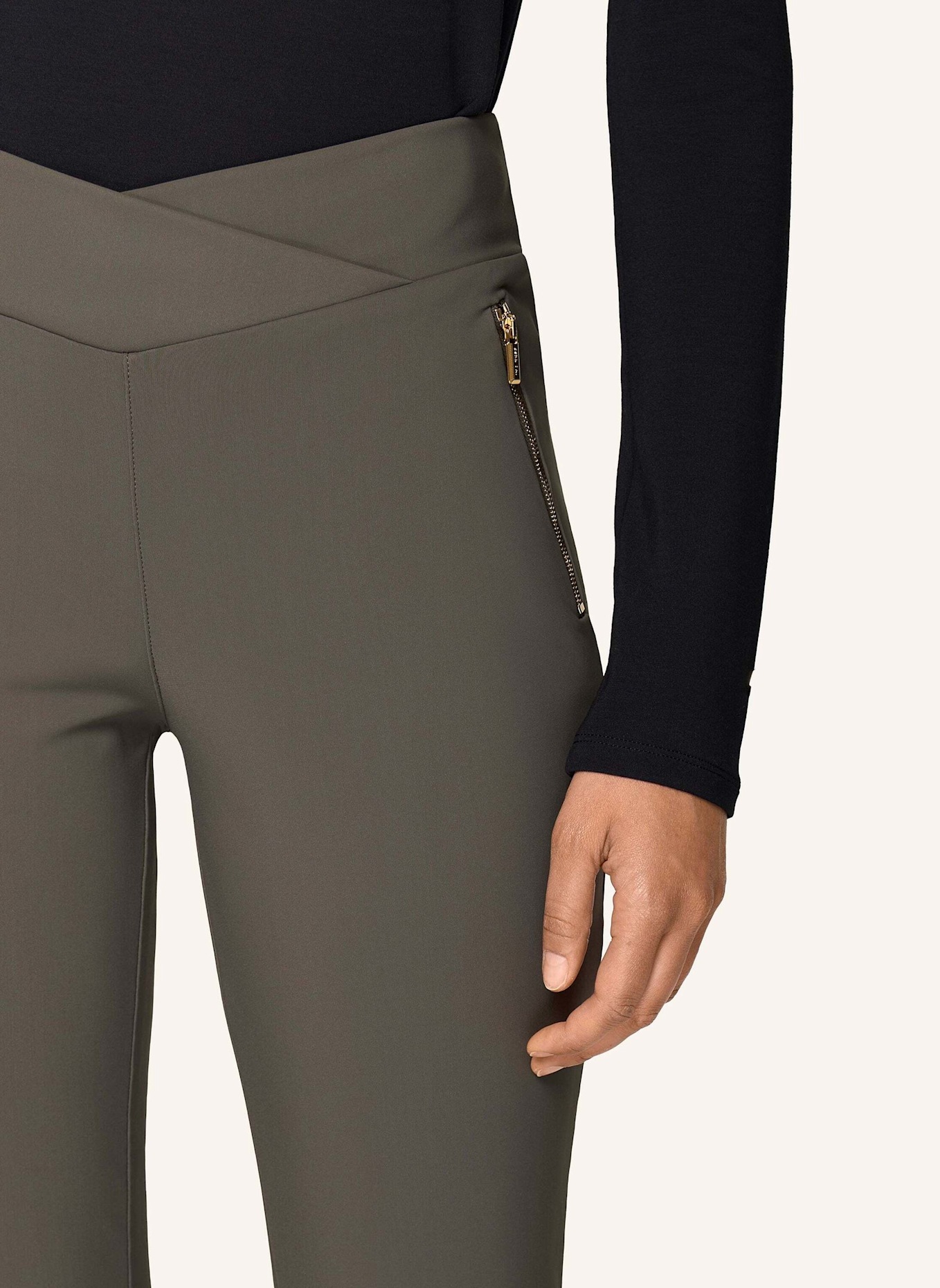 INA KESS Hose LIV STRETCH PANTS: GRÜN/ GRAU