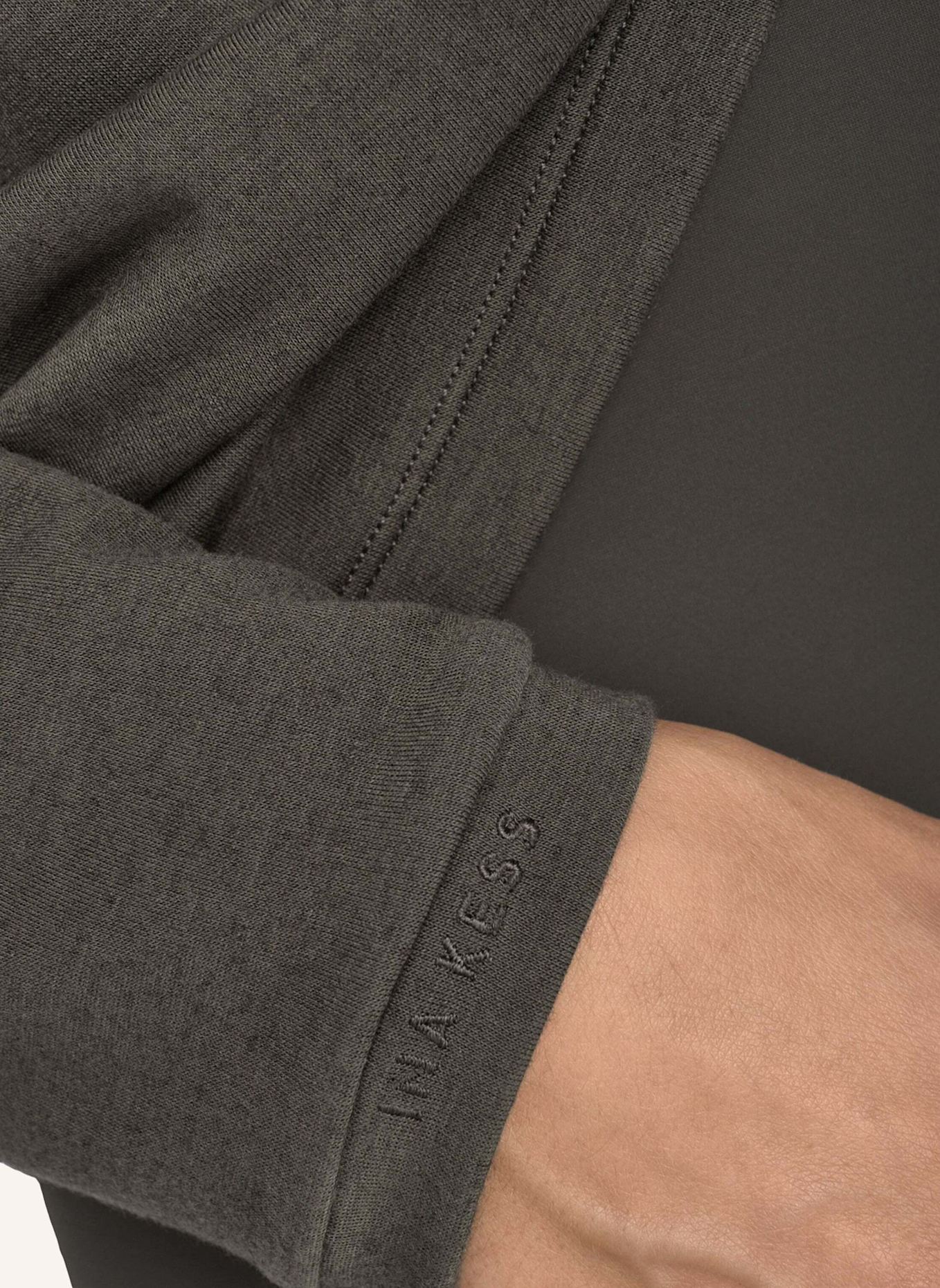 INA KESS Pullover CAROU SWEATER: GRÜN/ GRAU