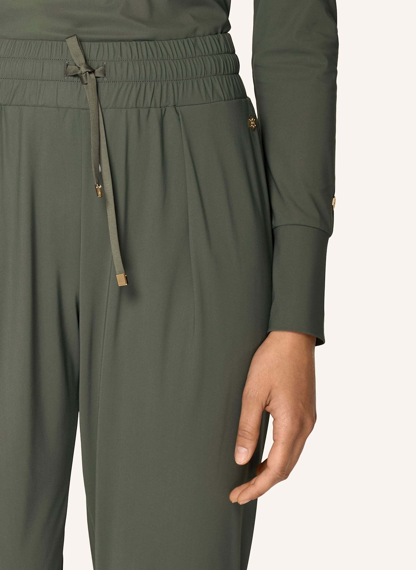 INA KESS Hose LUXE LÉGER TRACK PANTS: GRÜN