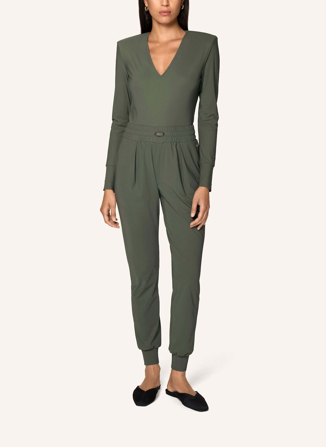 INA KESS Hose LUXE LÉGER TRACK PANTS: GRÜN