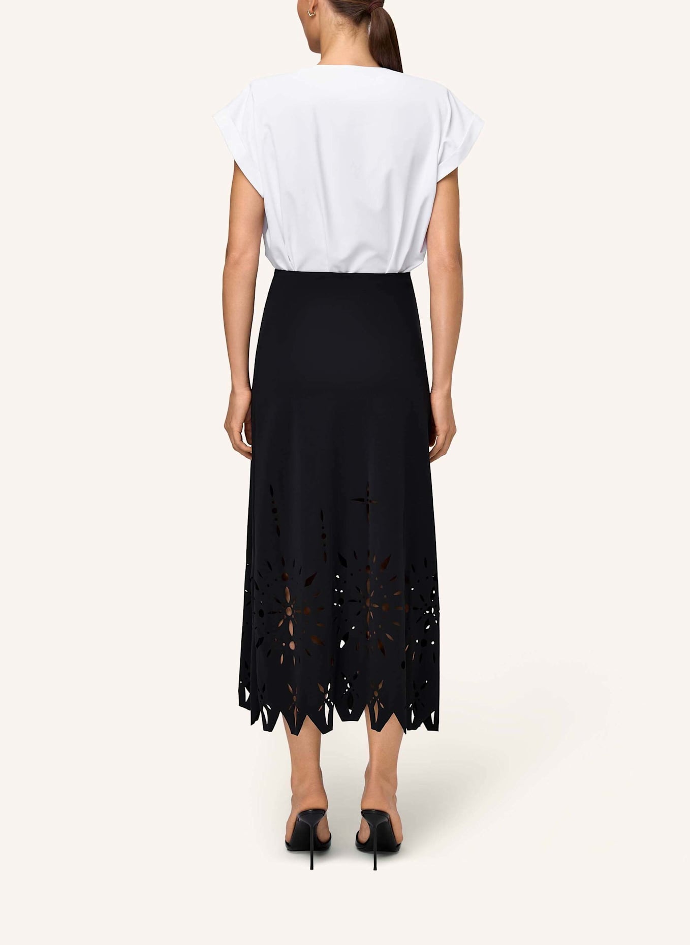 INA KESS Rock FIORITA LASER SKIRT: SCHWARZ
