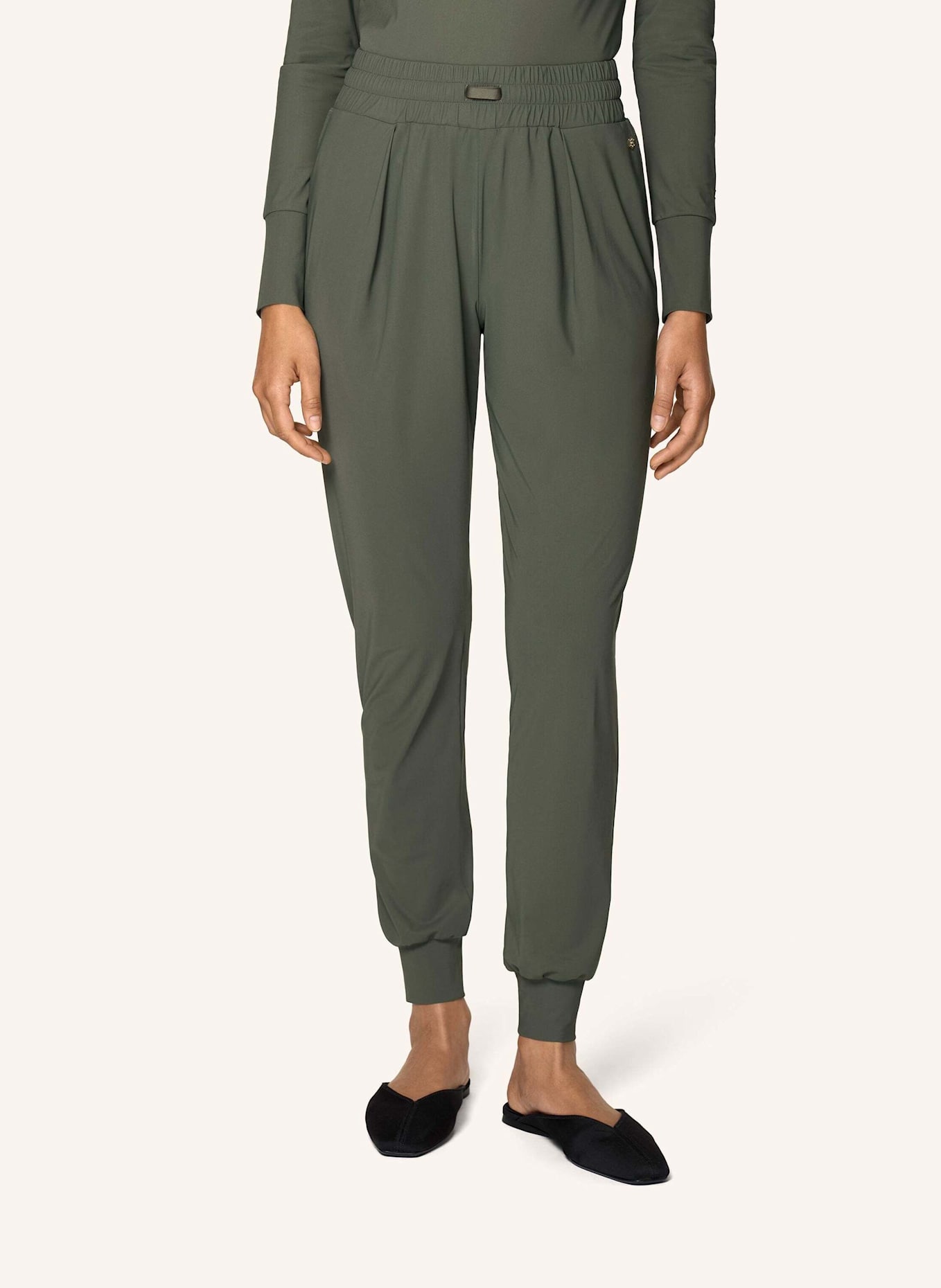 INA KESS Hose LUXE LÉGER TRACK PANTS: GRÜN