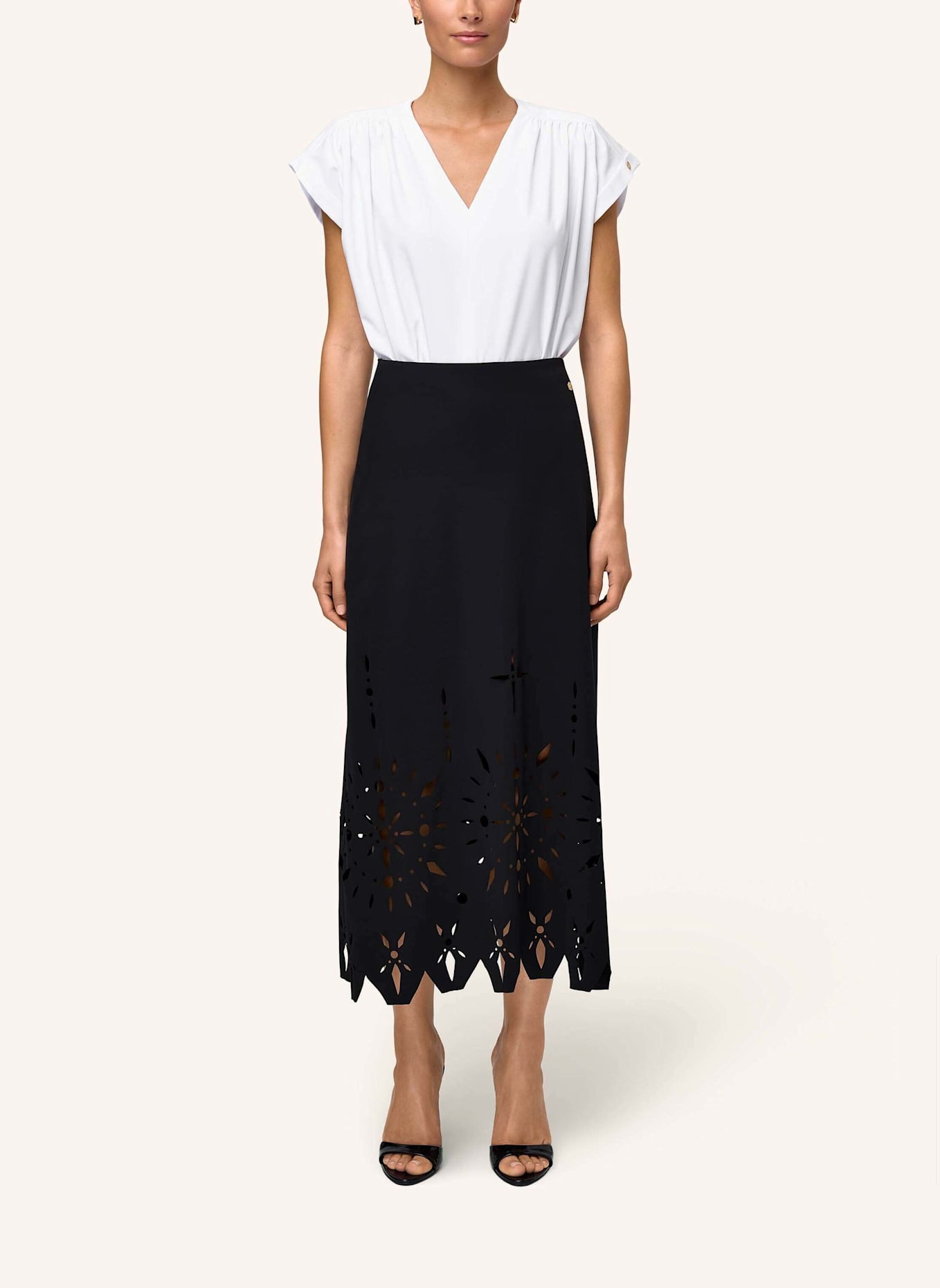 INA KESS Rock FIORITA LASER SKIRT: SCHWARZ