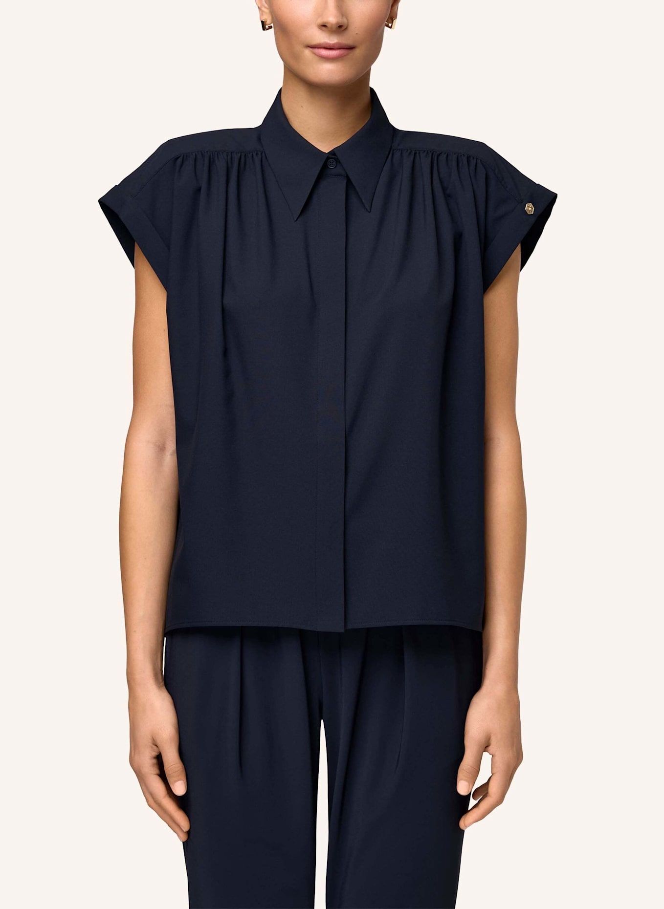 INA KESS Bluse CASETTE BLOUSE: DUNKELBLAU