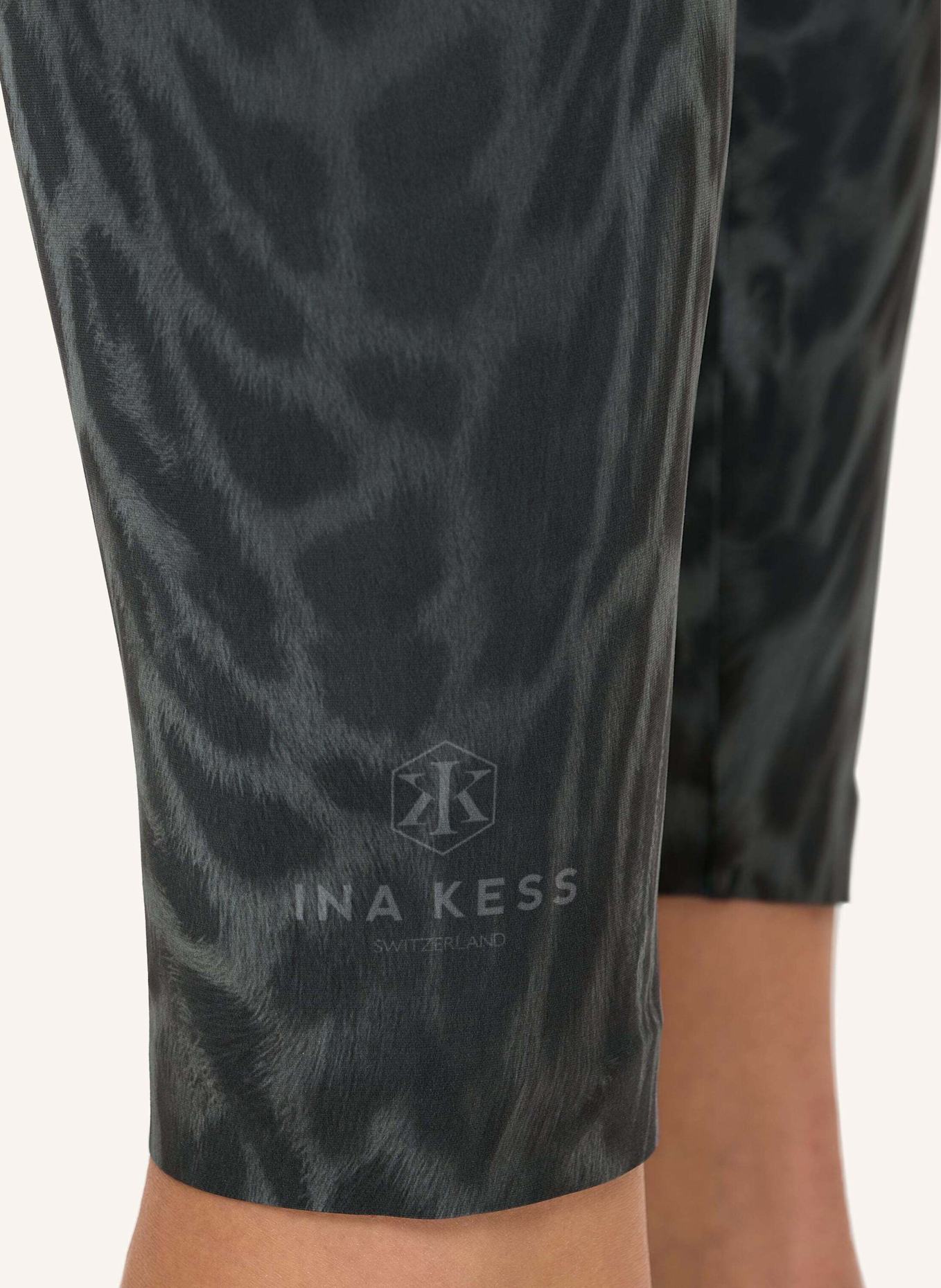 INA KESS Hose LEOPARDI PRINT PANTS: DUNKELGRÜN