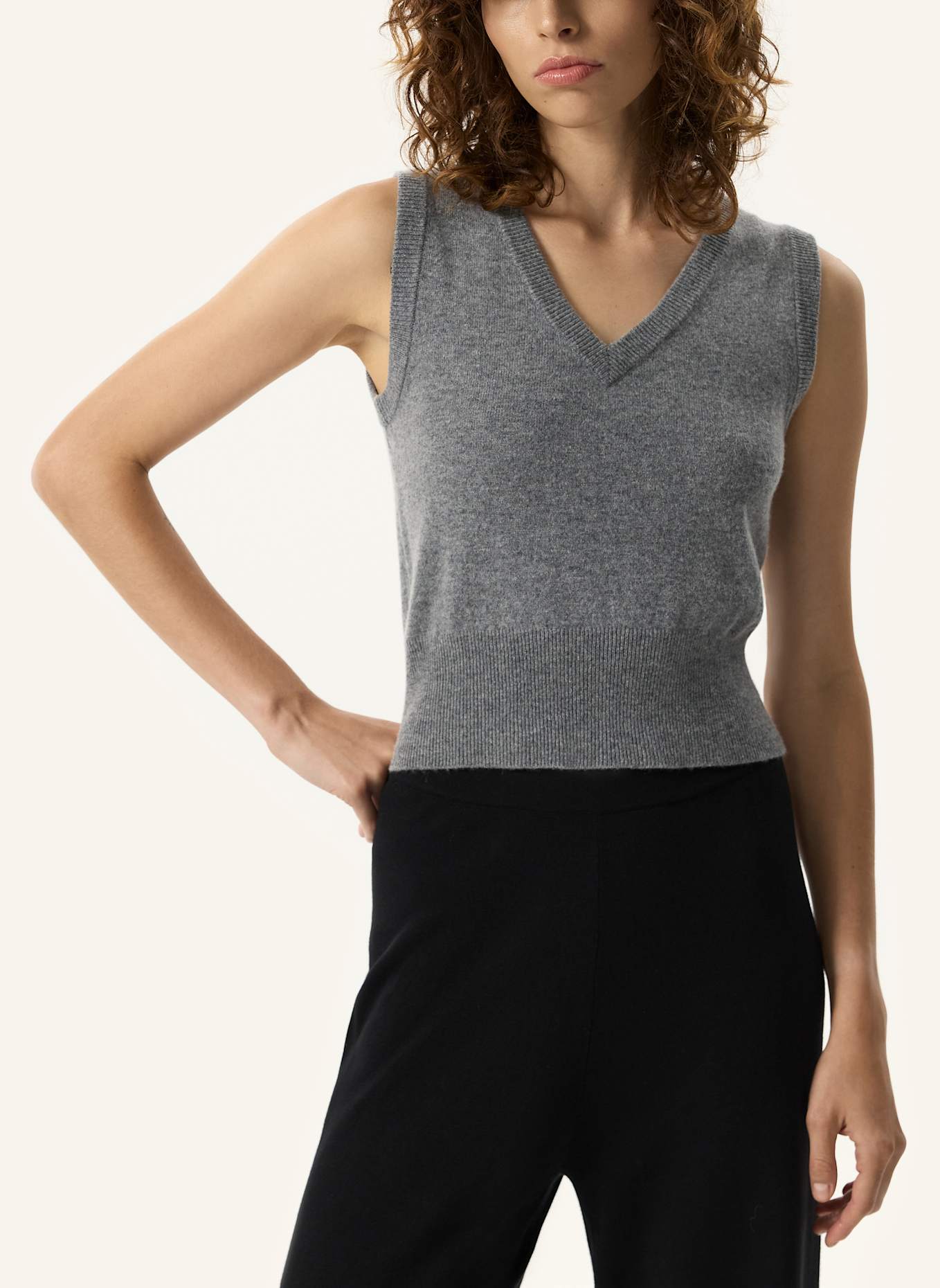 PINXIT Weste Strickweste: DUNKELGRAU