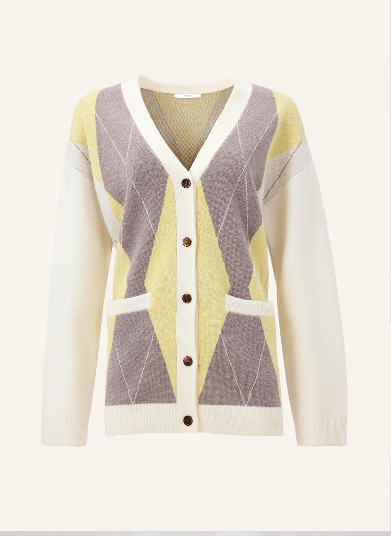 PINXIT Cardigan Cardigan: ECRU/ BRAUN