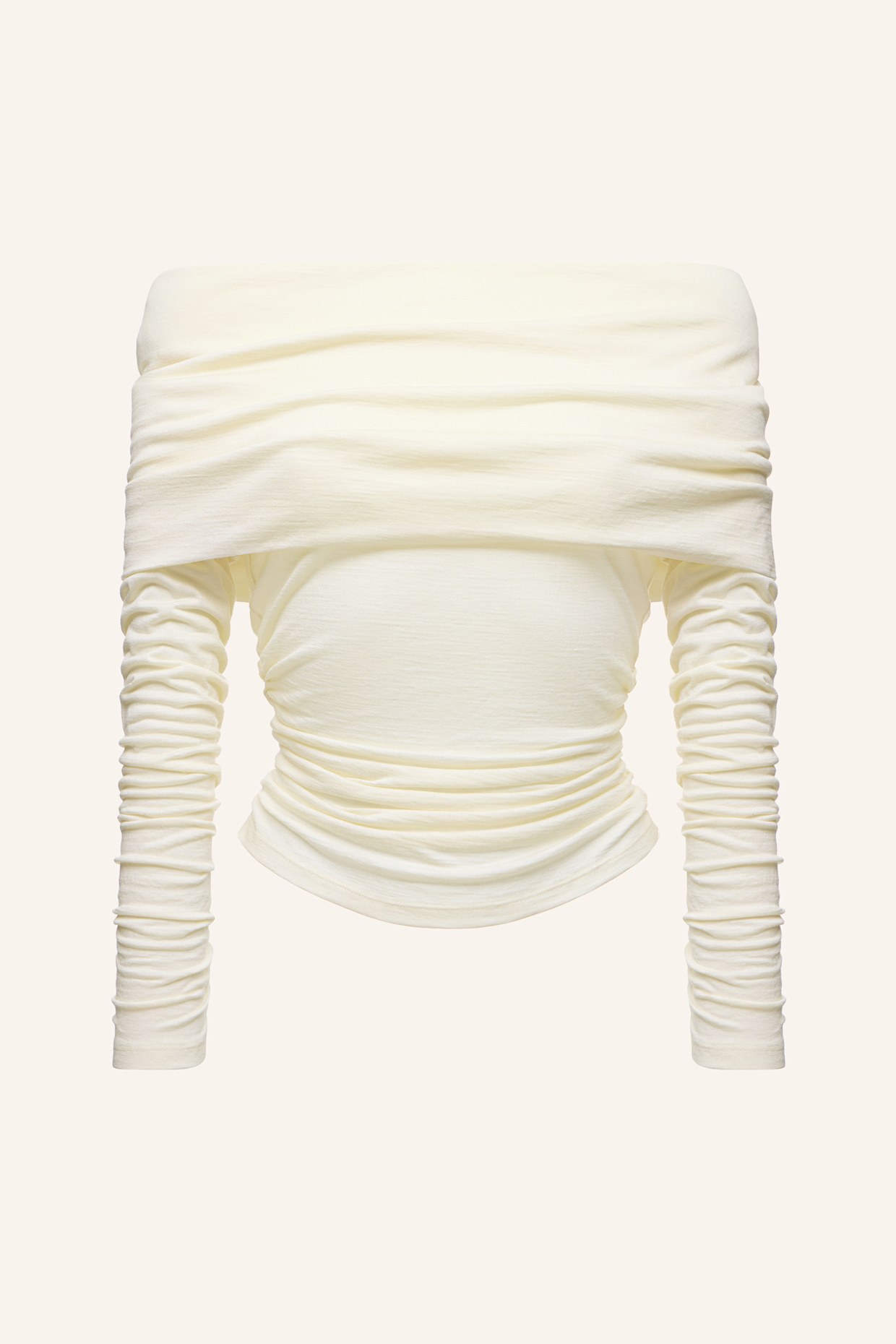 PINXIT Pullover Off-the-shoulder-Pullover: ECRU