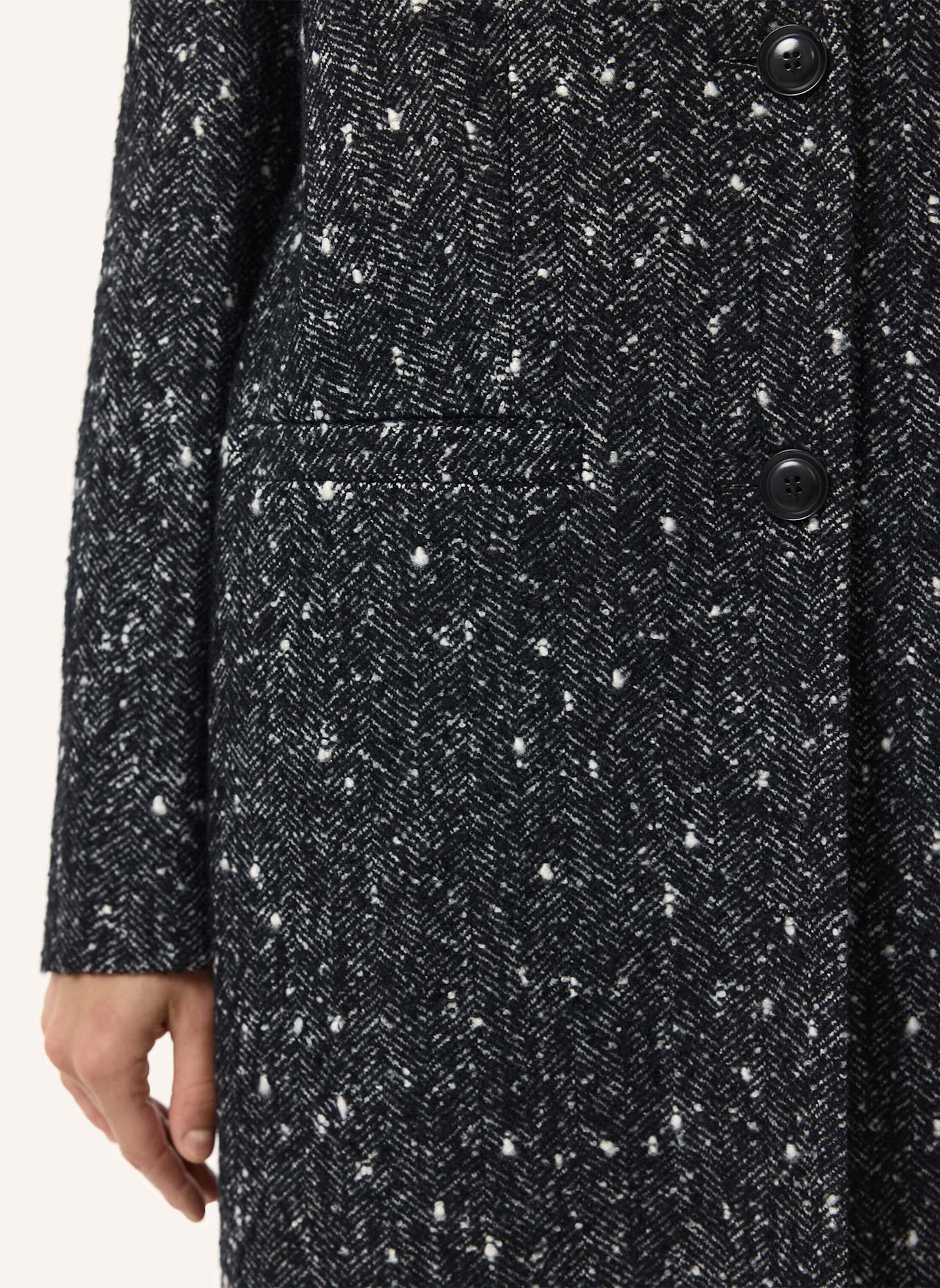 PINXIT Mantel Gerader Mantel: SCHWARZ/ WEISS