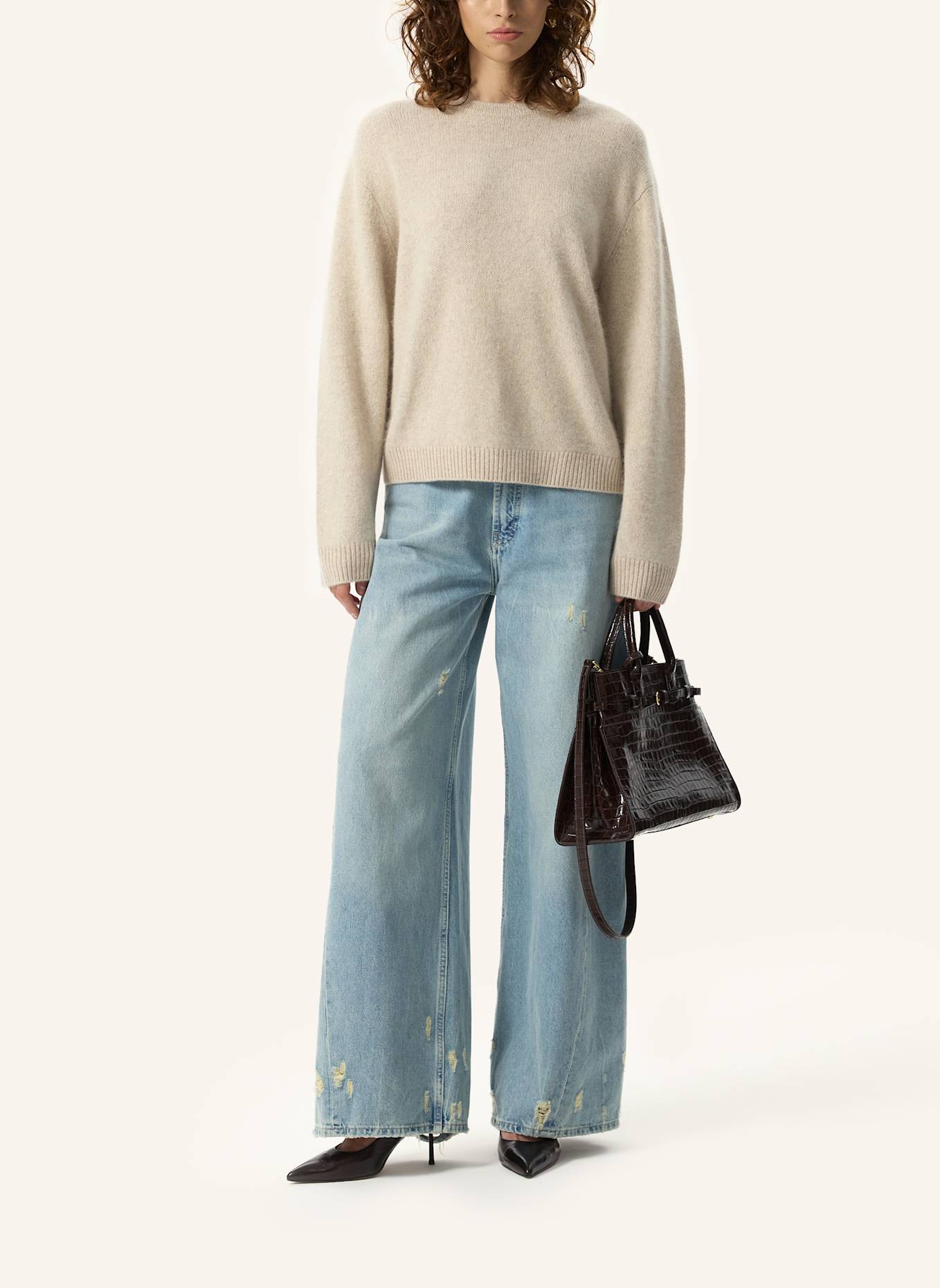 PINXIT Pullover Strickpullover: BEIGE