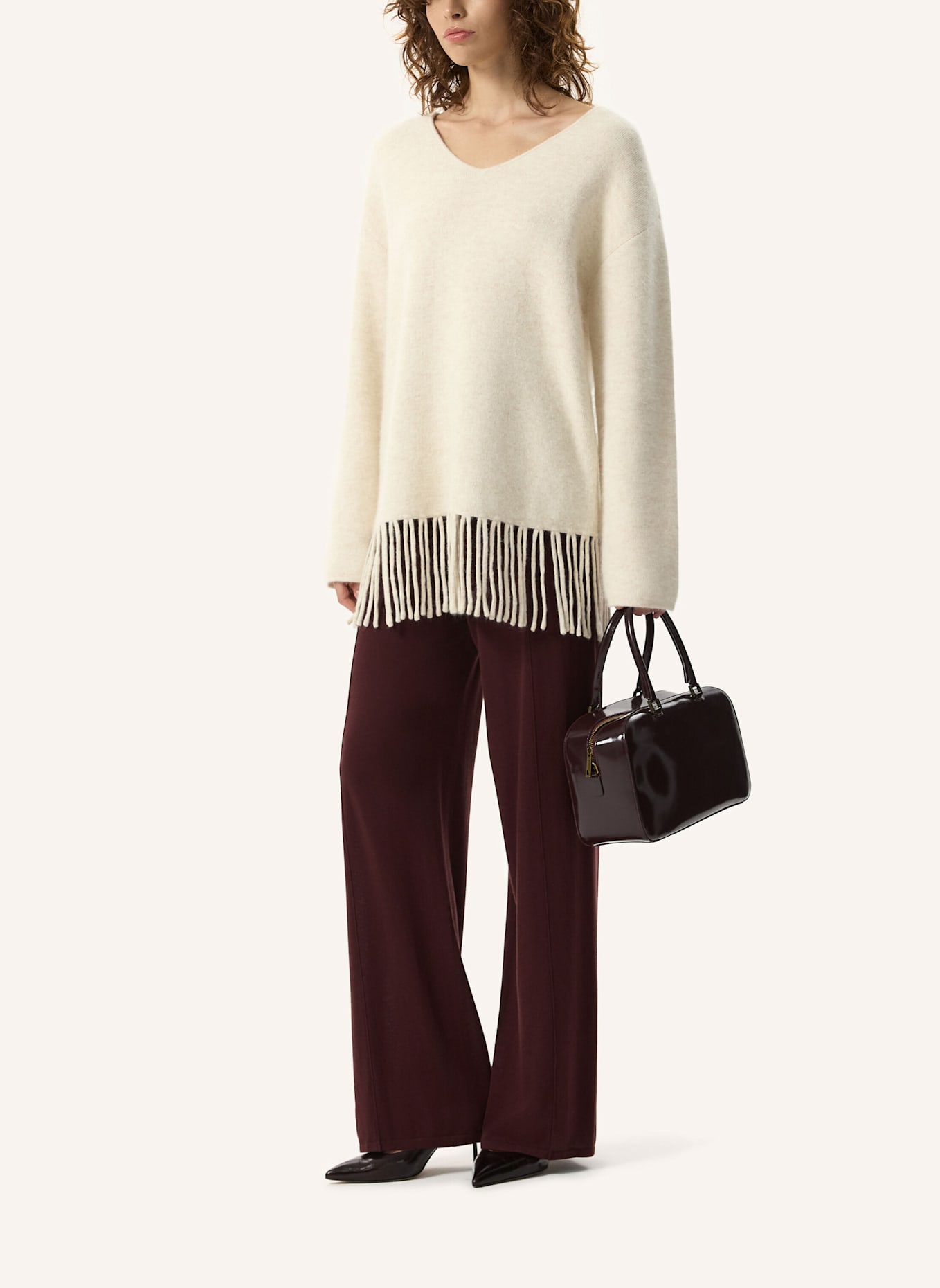 PINXIT Pullover Strickpullover: GRAU/ BEIGE