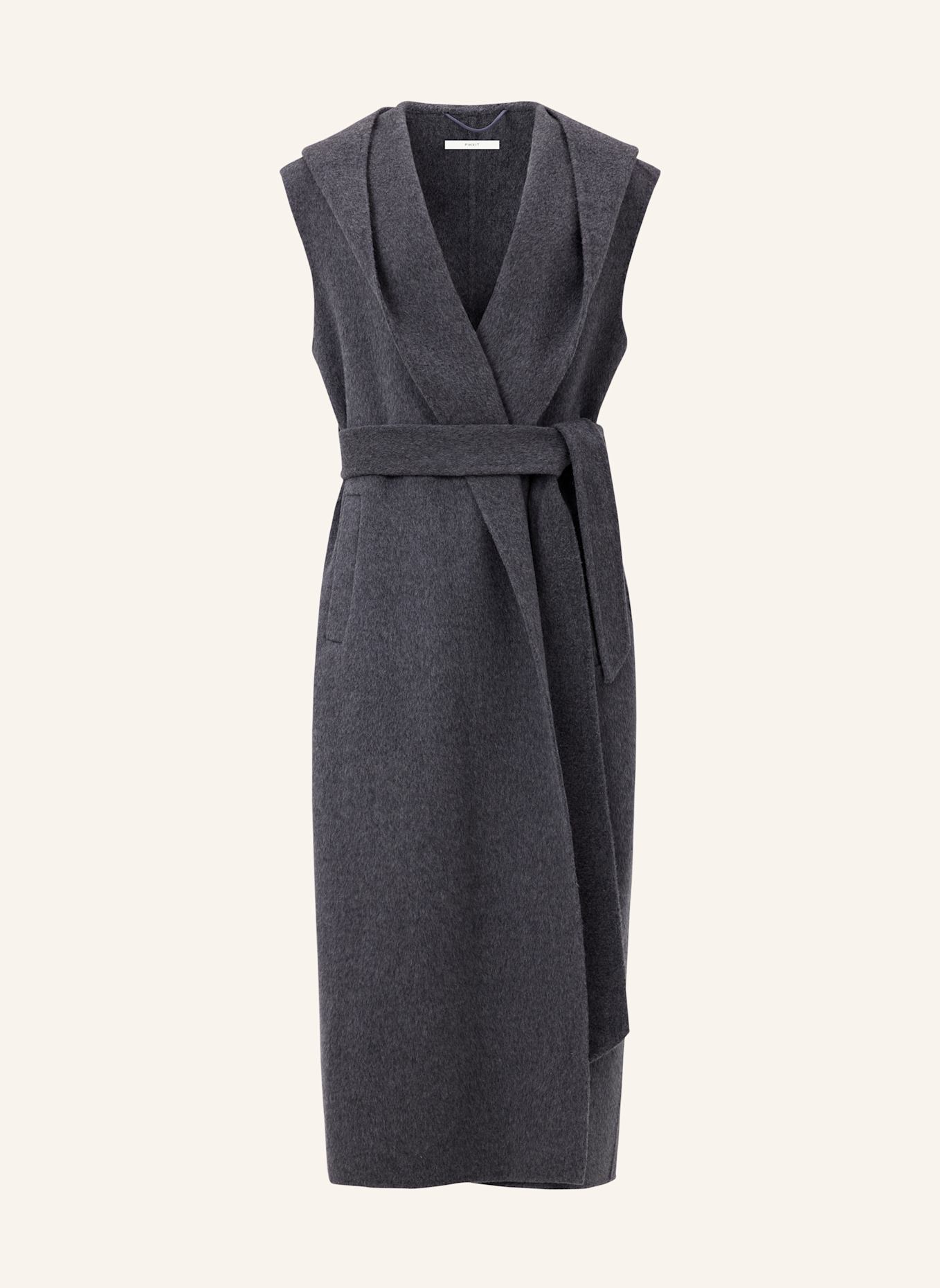 PINXIT Mantel Ärmelloser Wollmantel: ECRU