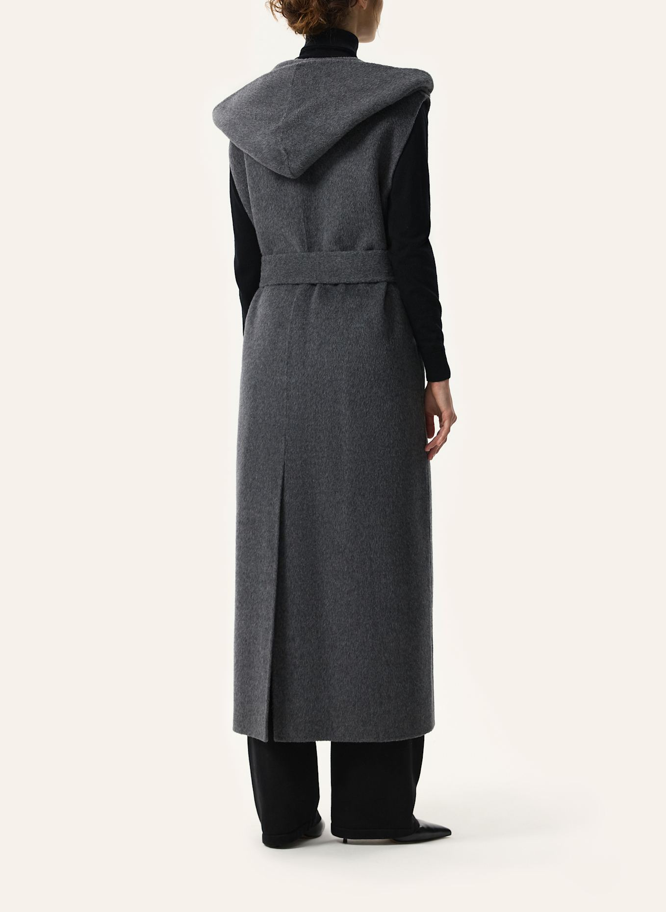 PINXIT Mantel Ärmelloser Wollmantel: ECRU