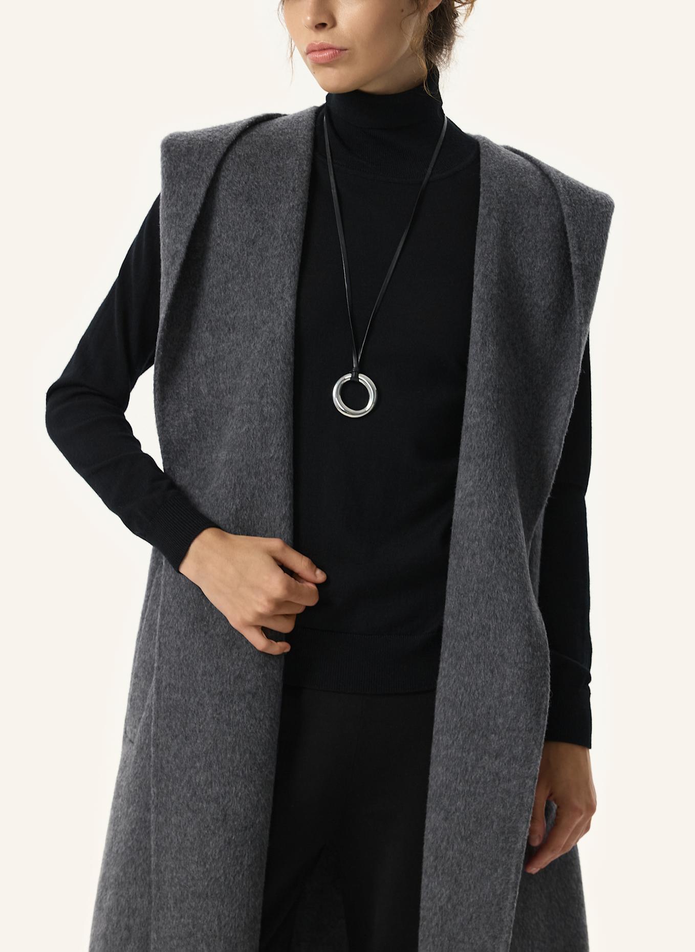 PINXIT Mantel Ärmelloser Wollmantel: ECRU