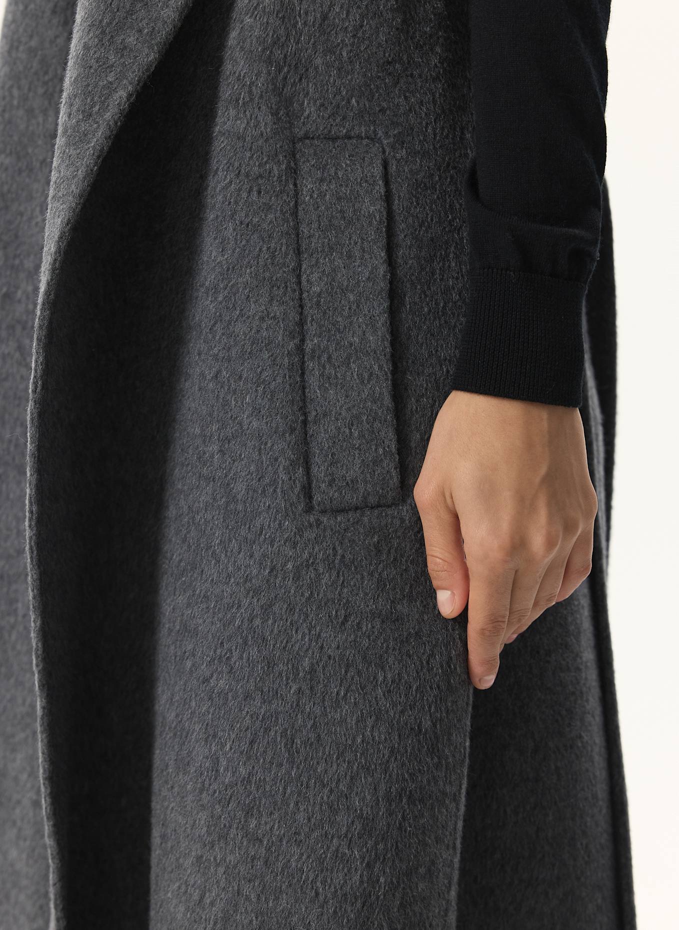 PINXIT Mantel Ärmelloser Wollmantel: ECRU