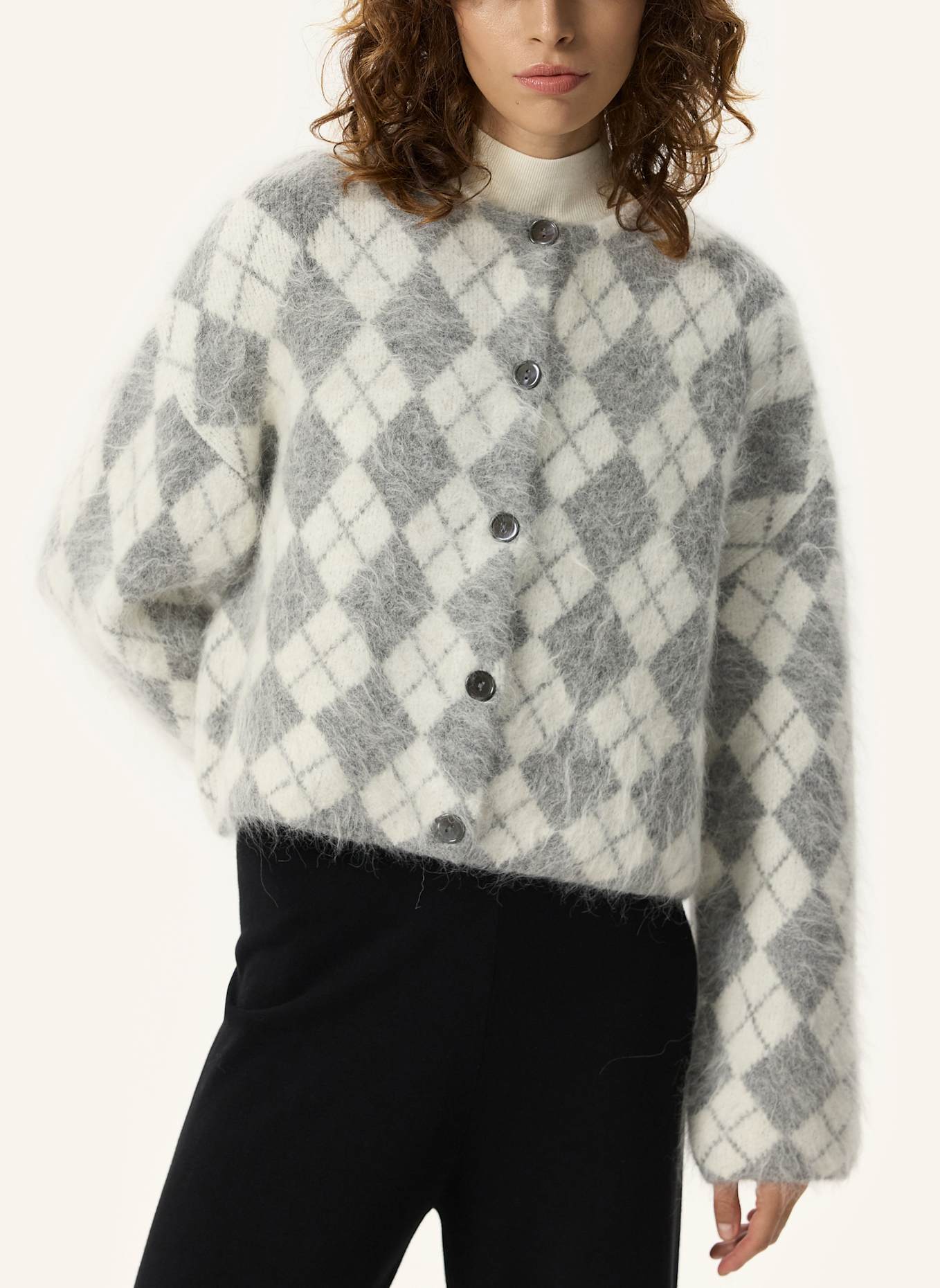 PINXIT Cardigan Cardigan: ECRU/ GRAU