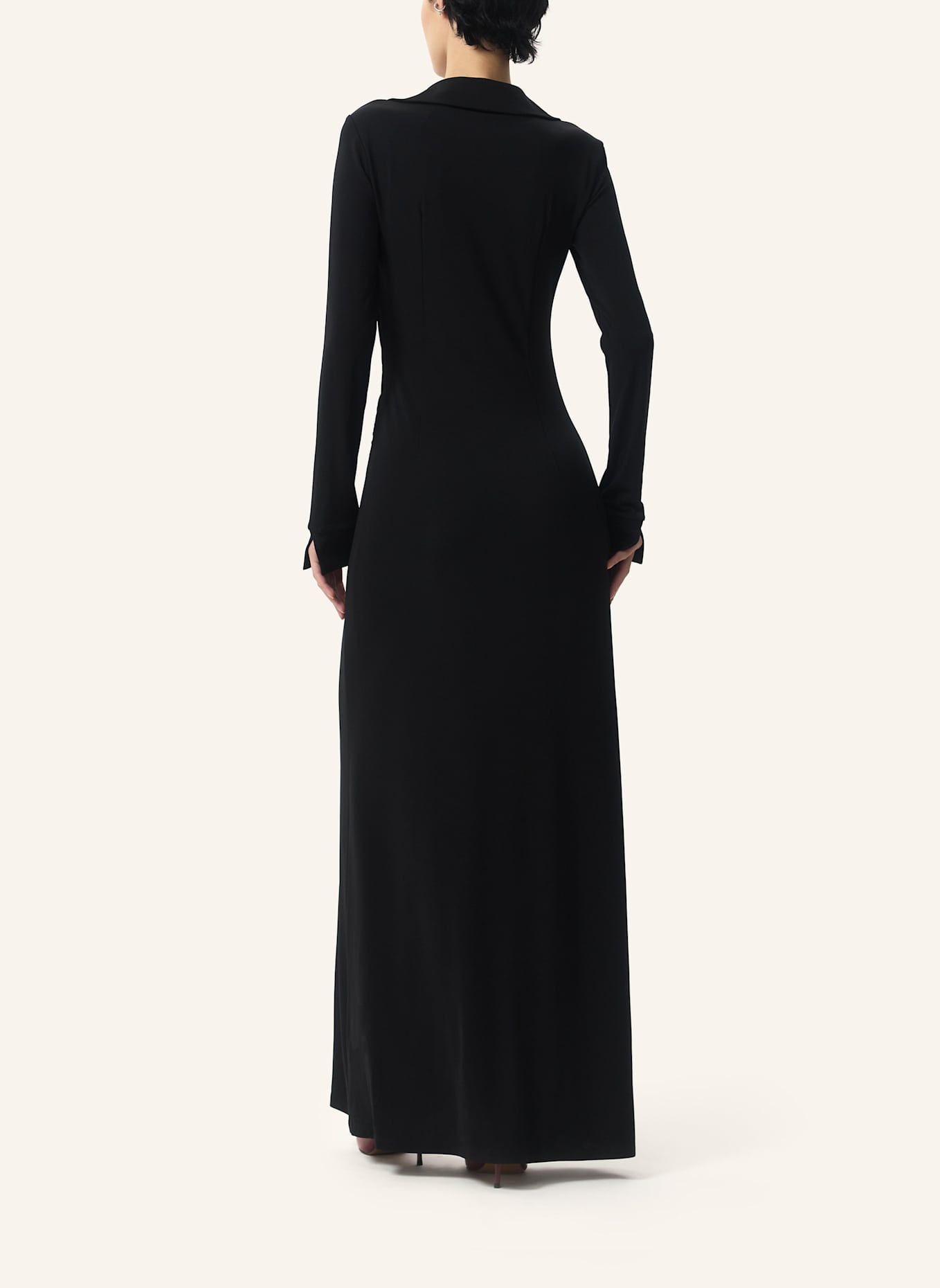 PINXIT Kleid Plissiertes Strickkleid: SCHWARZ