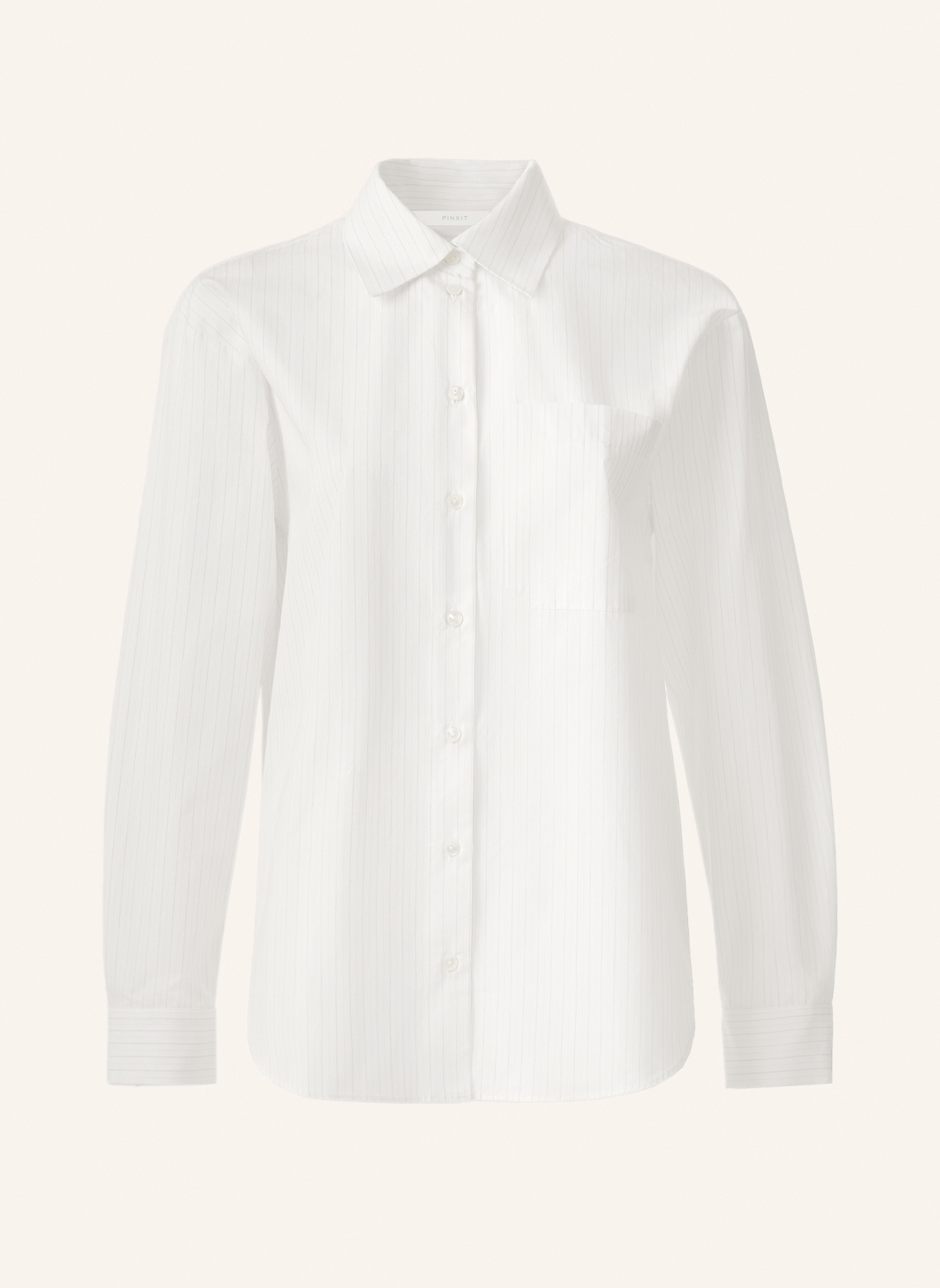 PINXIT Hemdbluse Oversized Hemd: WEISS/ BLAU