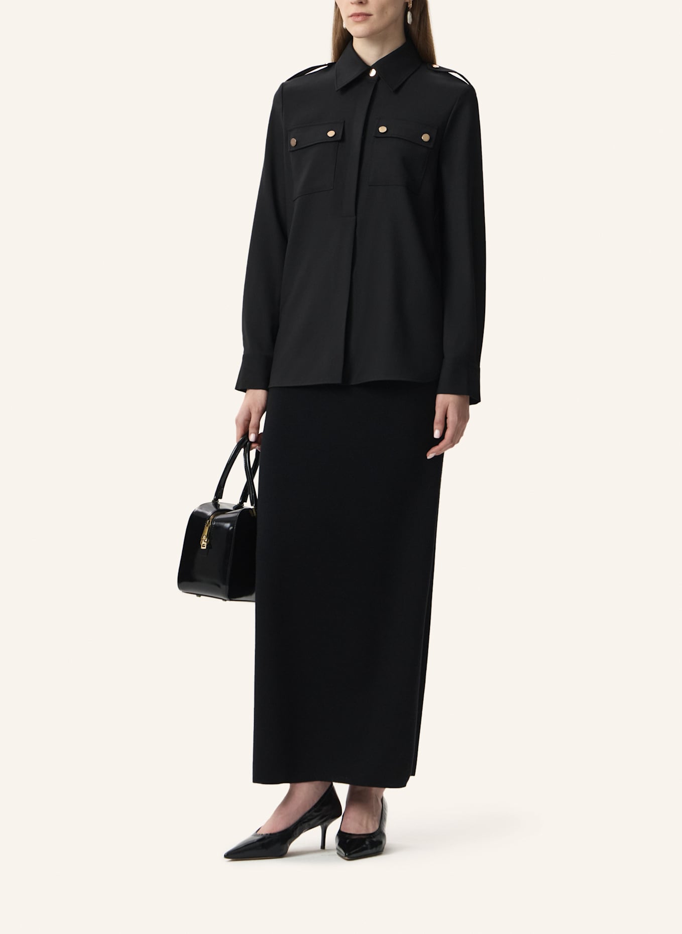 PINXIT Hemdbluse Hemd: SCHWARZ