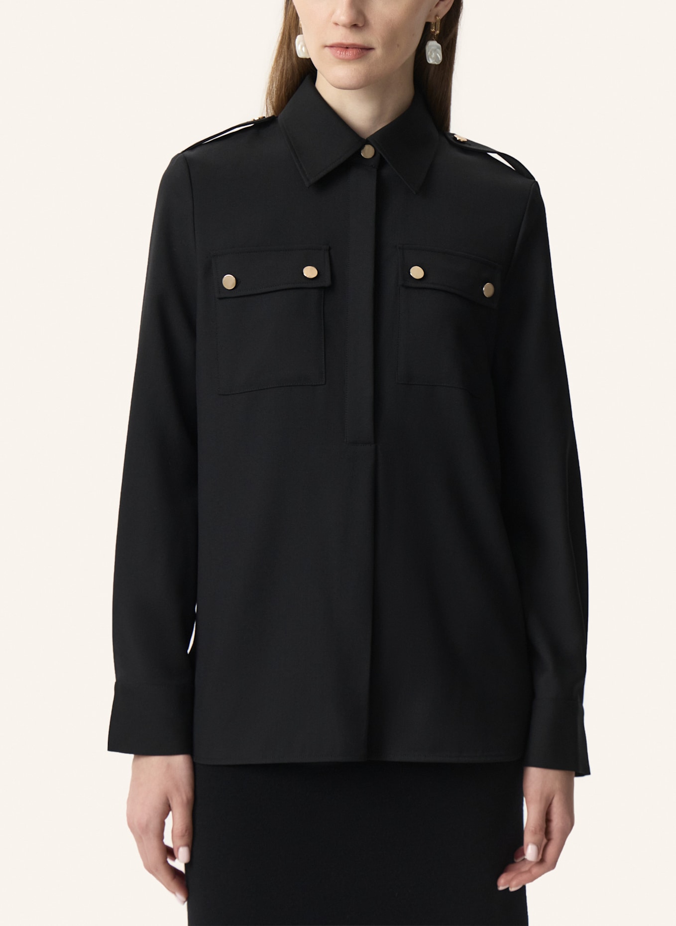 PINXIT Hemdbluse Hemd: SCHWARZ