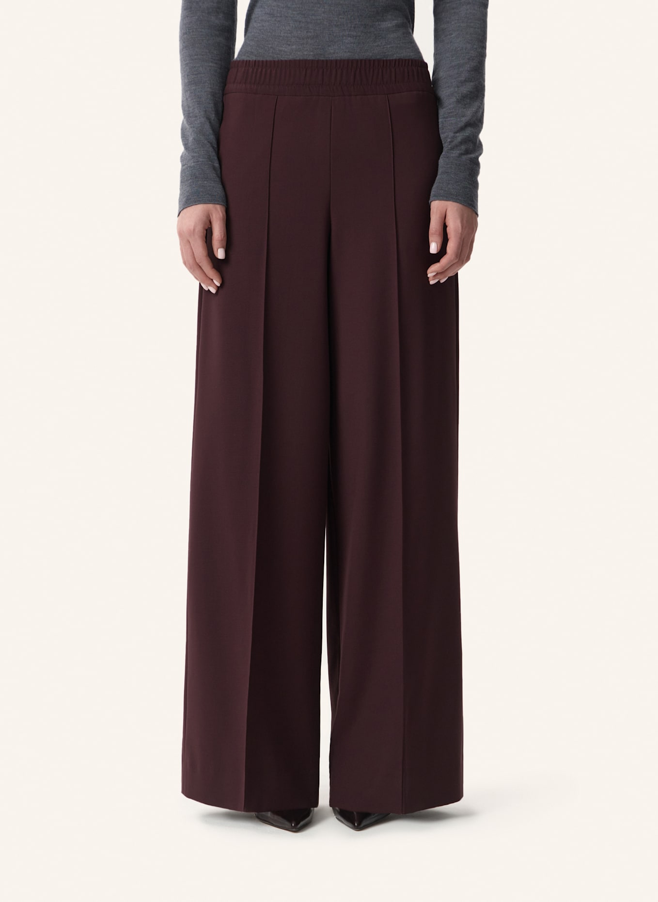 PINXIT Hose Weite Hose: DUNKELROT