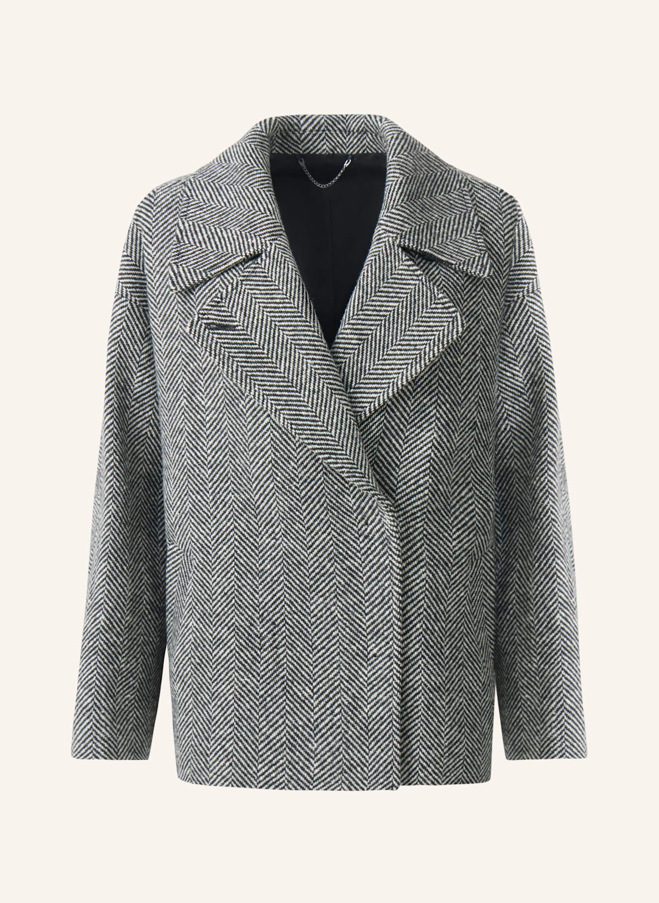 PINXIT Mantel Kurzer Mantel: SCHWARZ/ WEISS