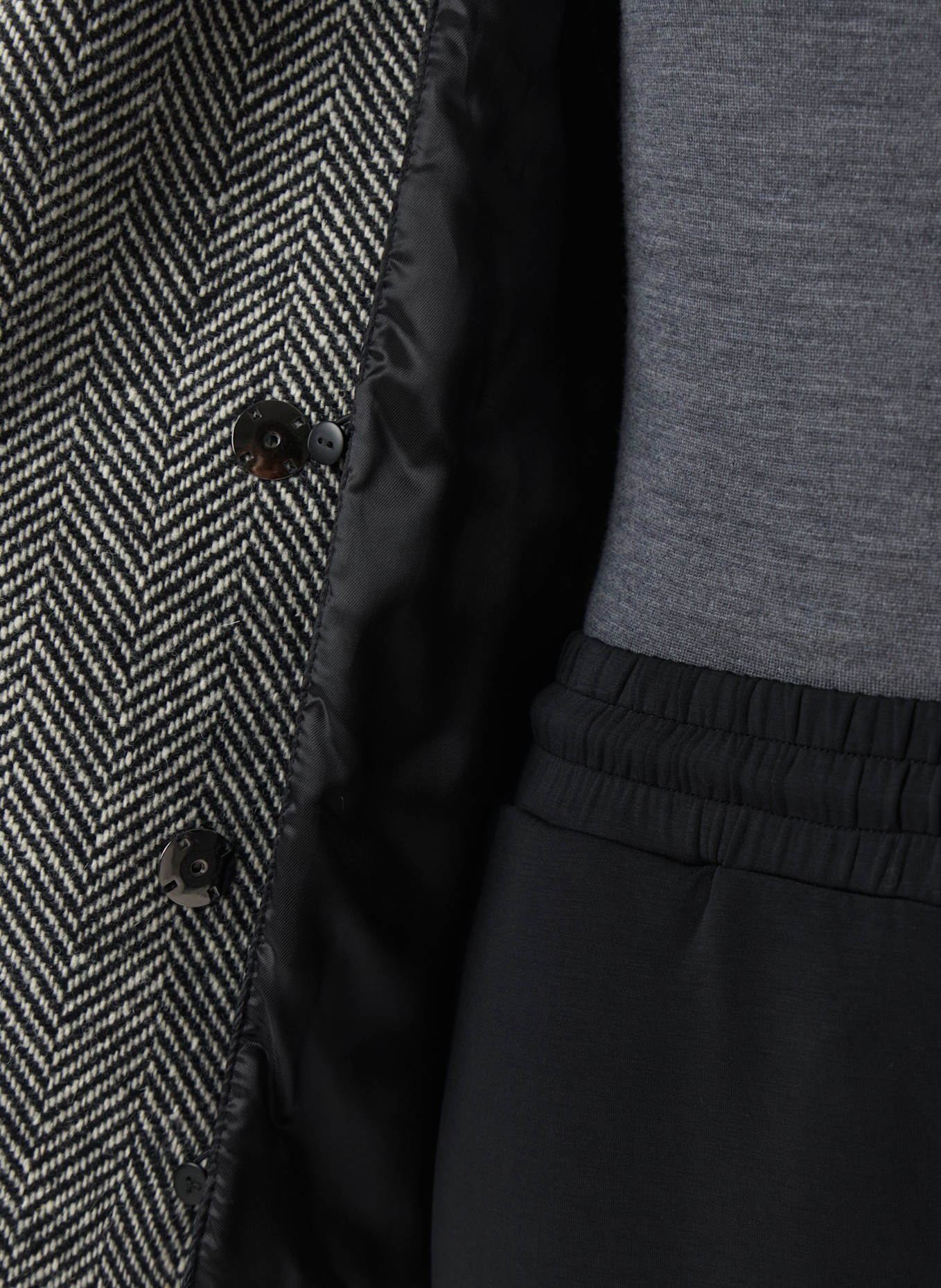 PINXIT Mantel Kurzer Mantel: SCHWARZ/ WEISS