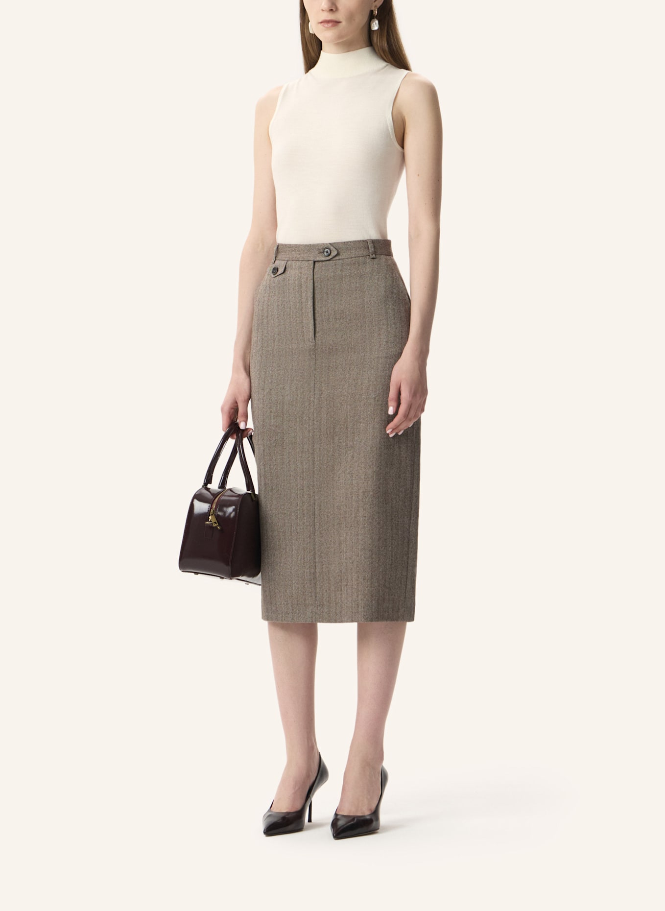 PINXIT Rock Gerader Rock: HELLBRAUN/ ECRU