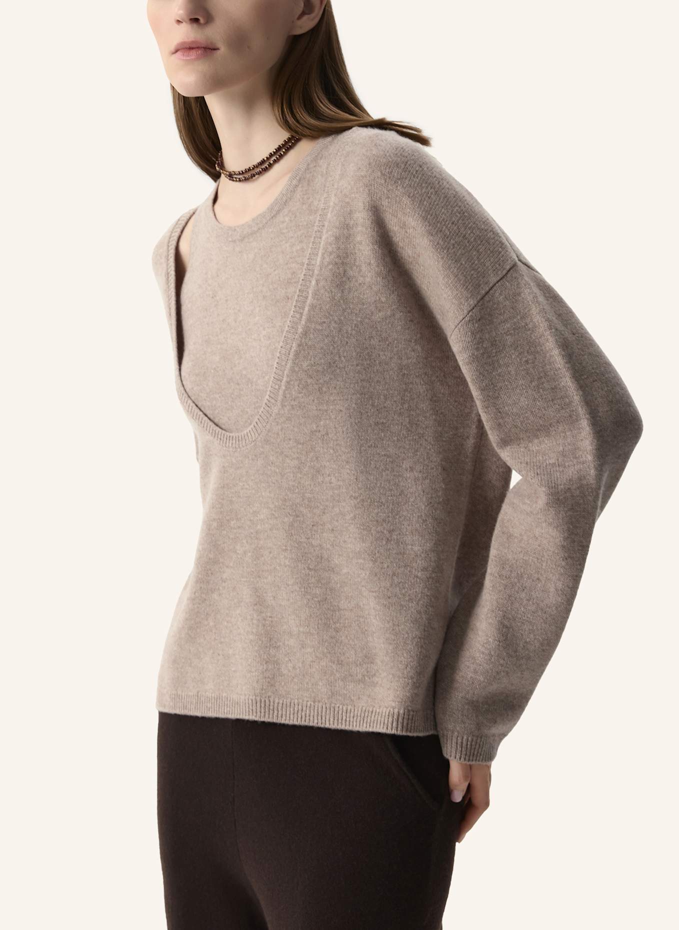 PINXIT Pullover Strickpullover: BEIGE