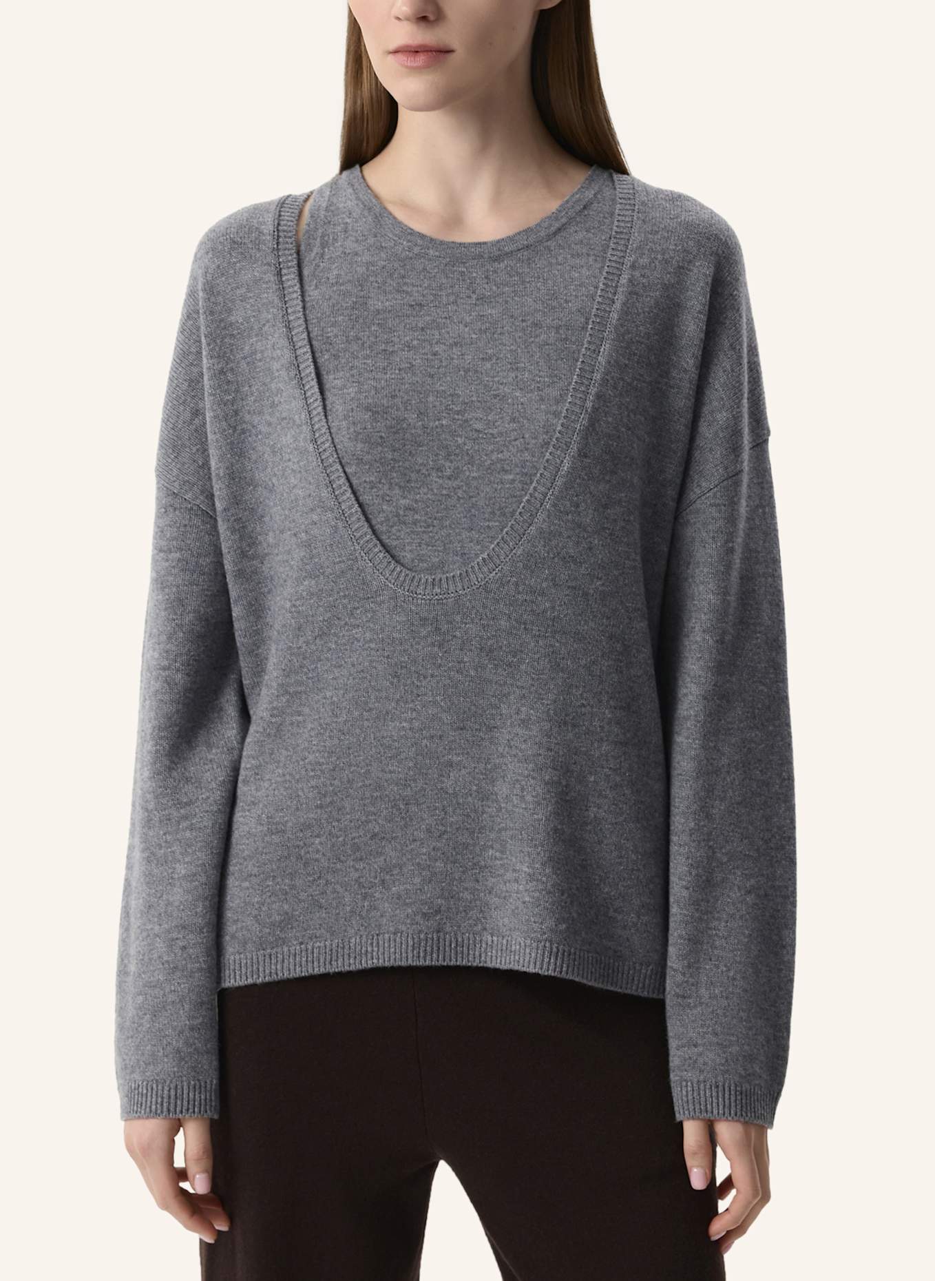 PINXIT Pullover Strickpullover: GRAU