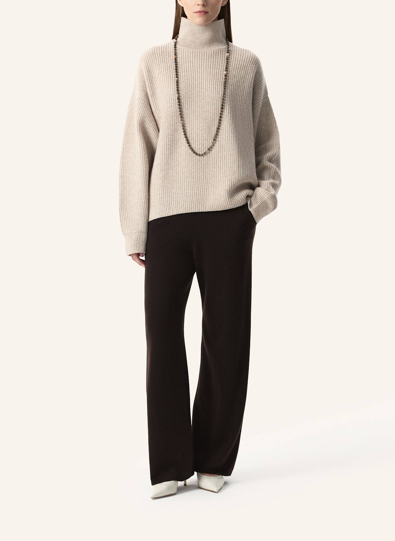 PINXIT Pullover Oversized Strickpullover: BEIGE