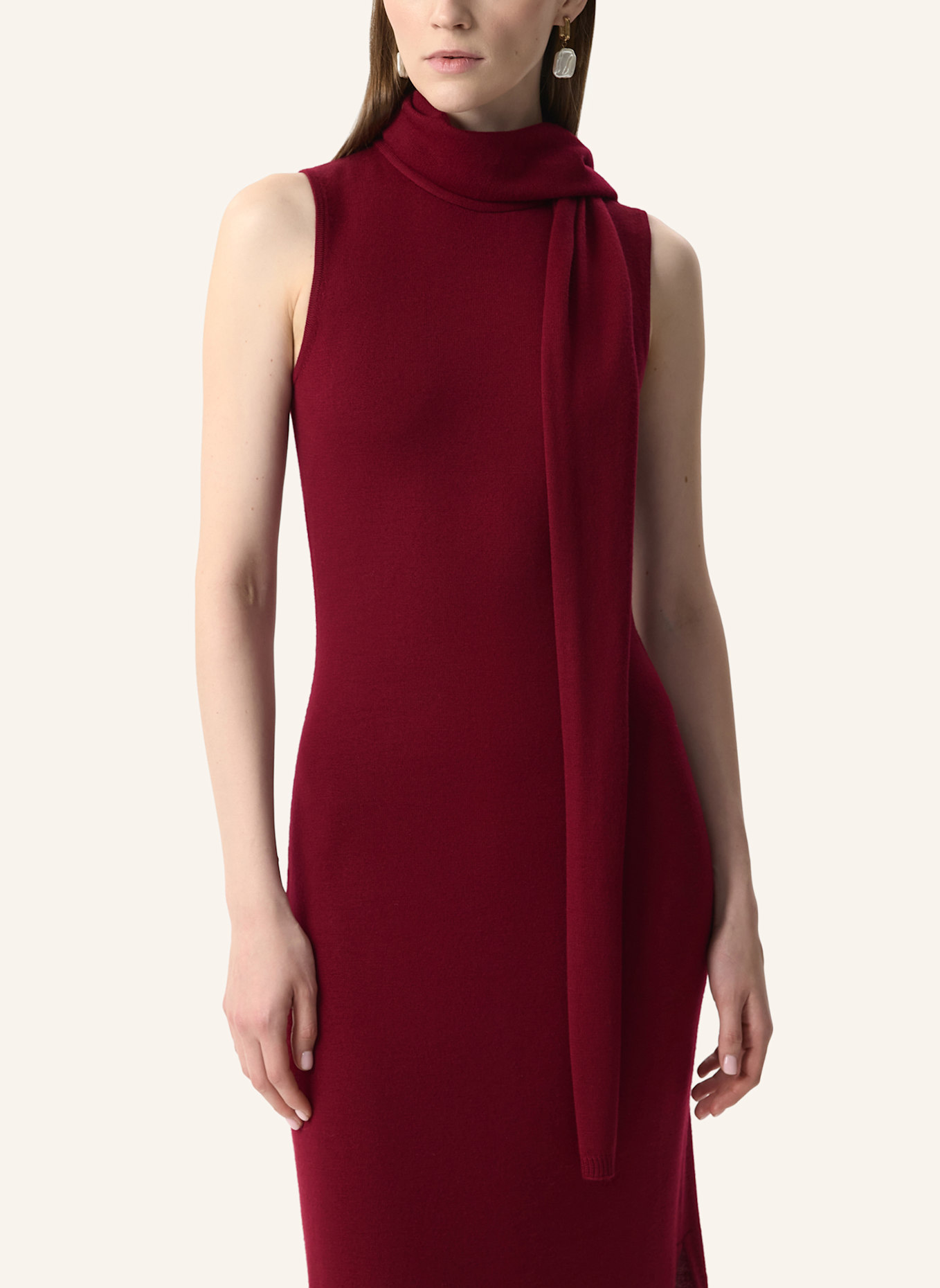 PINXIT Kleid Strickkleid: DUNKELROT