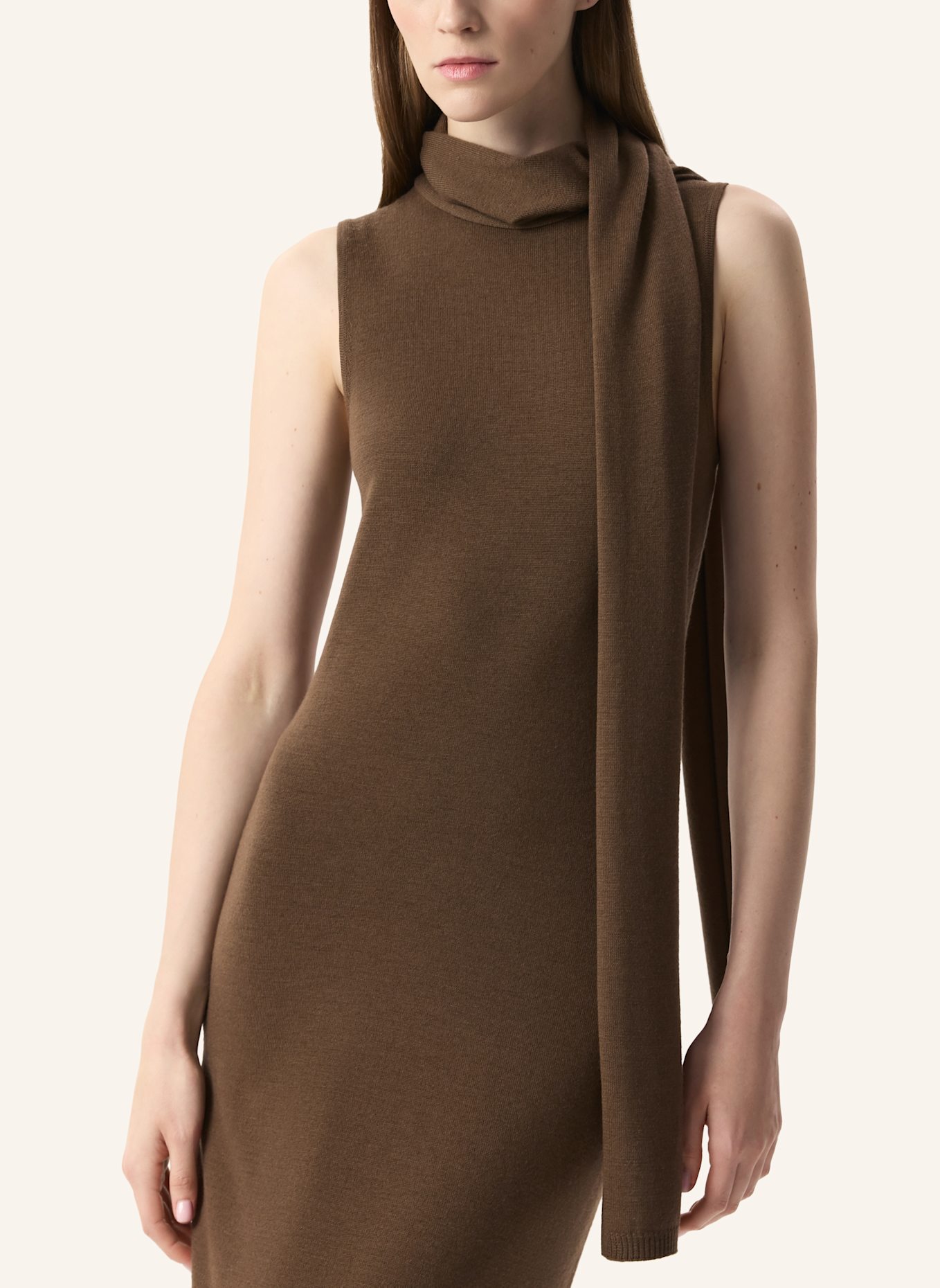 PINXIT Kleid Strickkleid: DUNKELBRAUN