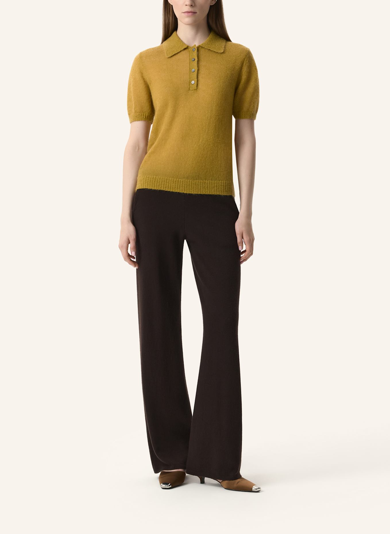 PINXIT Poloshirt Strick-Poloshirt: OLIV