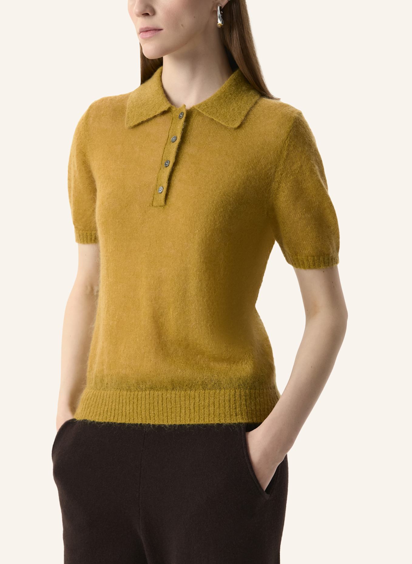 PINXIT Poloshirt Strick-Poloshirt: OLIV