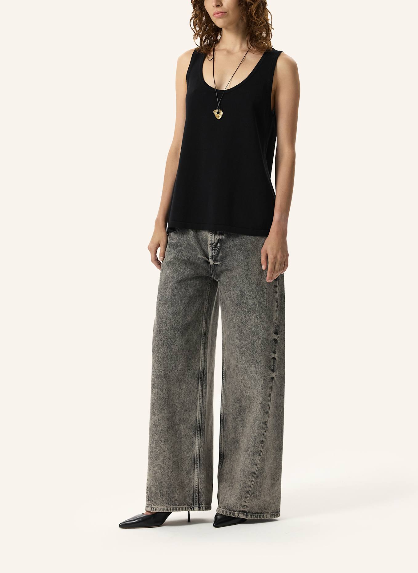 PINXIT Top Stricktop: SCHWARZ