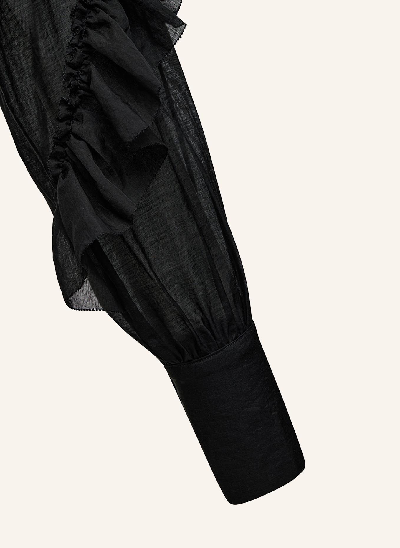 PINXIT bluse Rüschenbluse: SCHWARZ