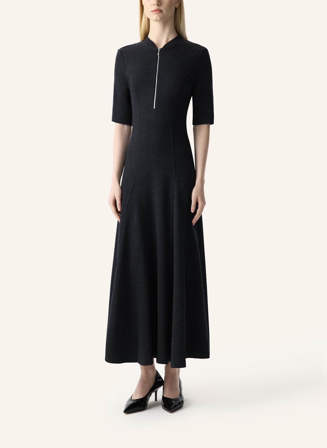 PINXIT kleid Strickkleid: HELLGRAU