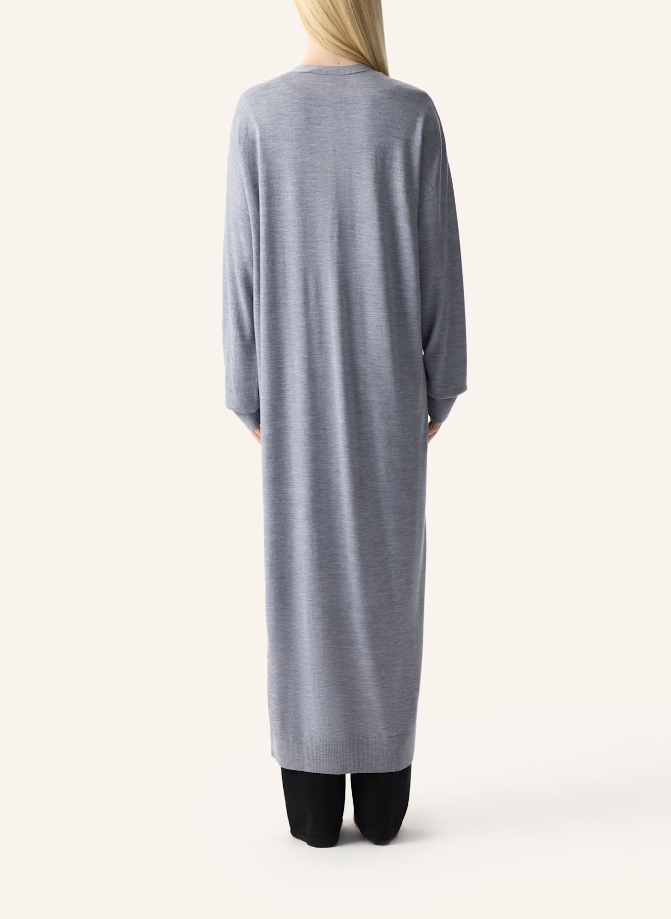 PINXIT Longcardigan MIT SEIDE: HELLGRAU