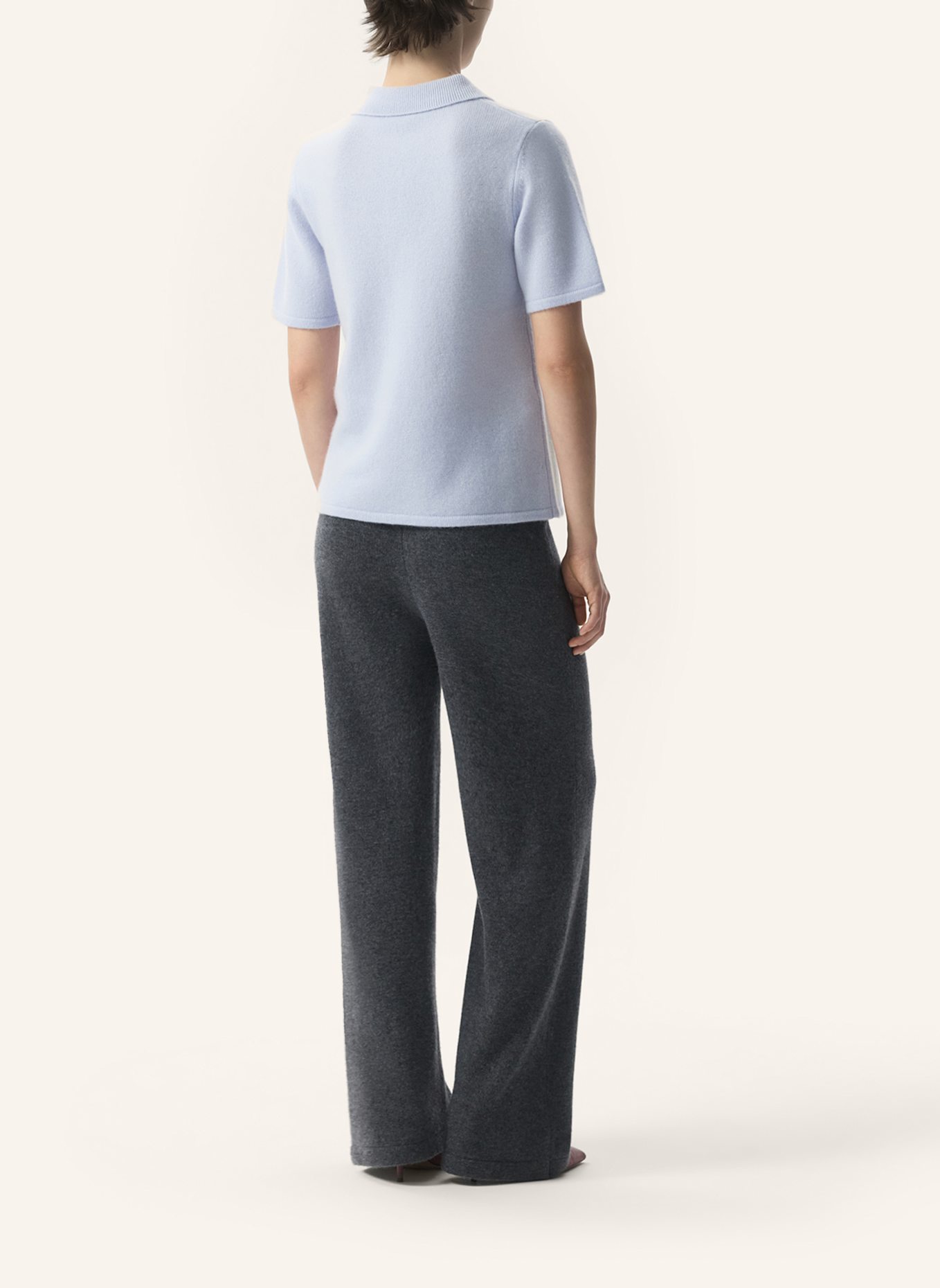 PINXIT Strickpoloshirt AUS KASCHMIR: BLAU