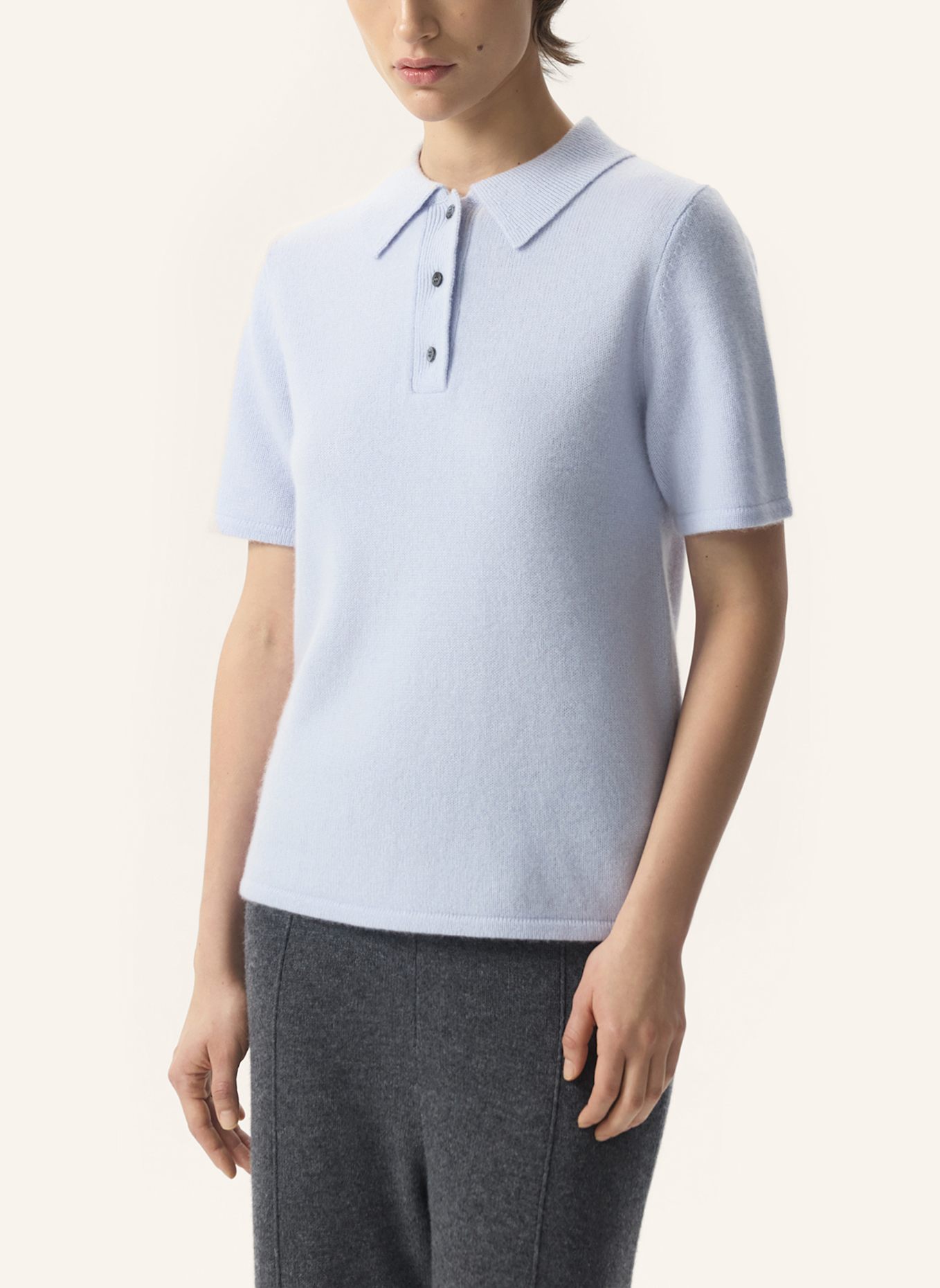 PINXIT Strickpoloshirt AUS KASCHMIR: BLAU